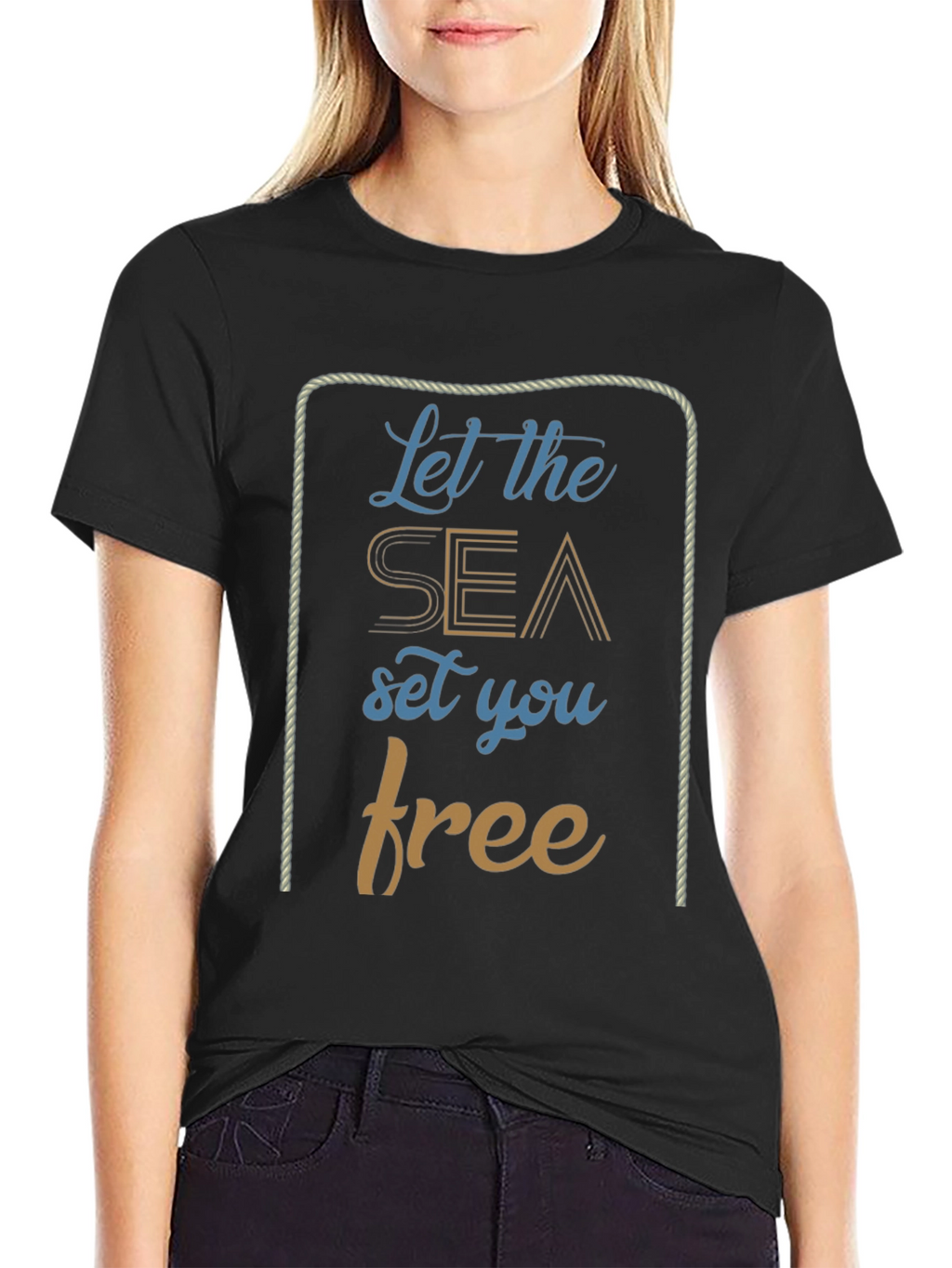Nautical Let the Sea Set You Free Graphic T-Shirt