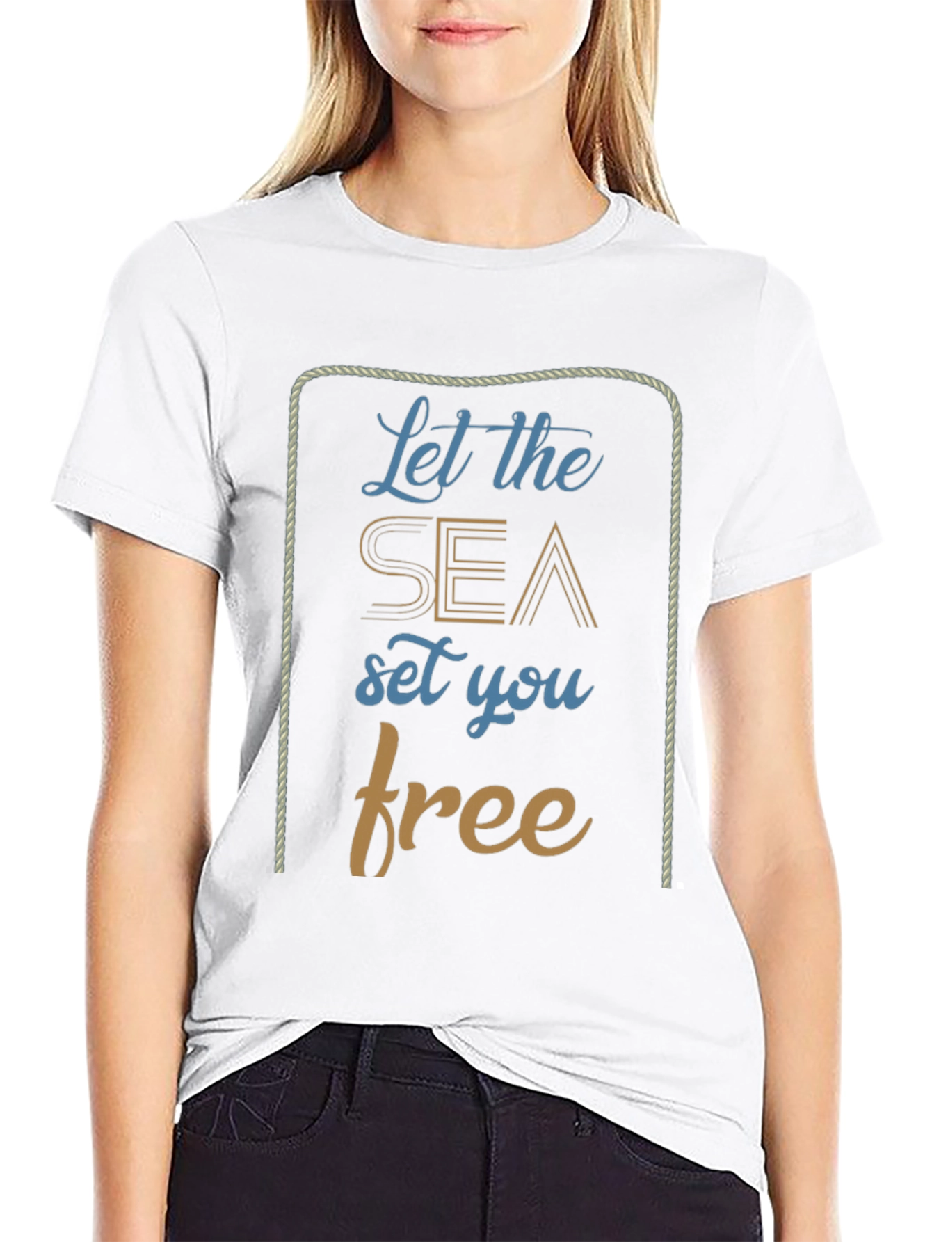 Nautical Let the Sea Set You Free Graphic T-Shirt