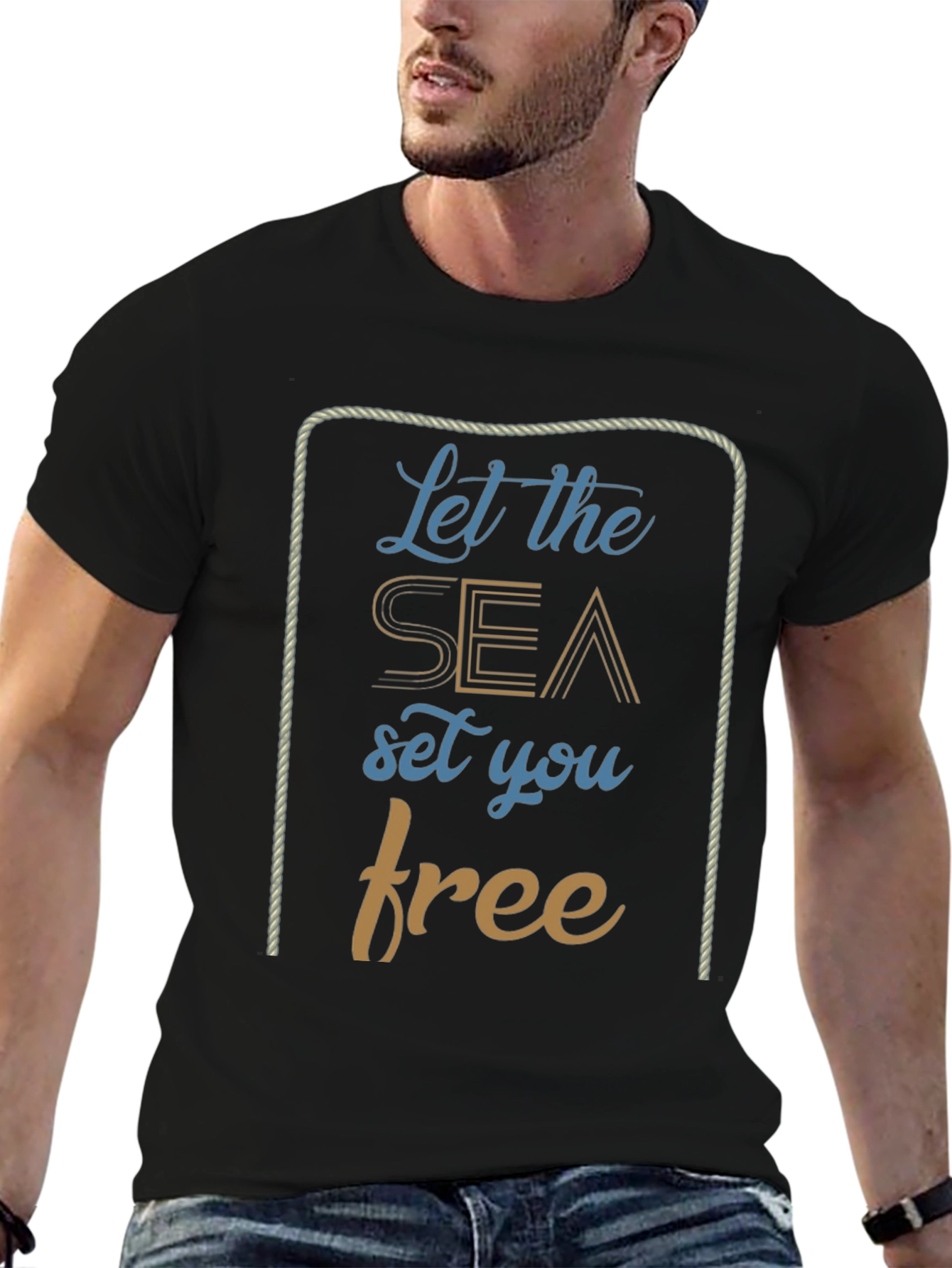 Nautical Let the Sea Set You Free Graphic T-Shirt