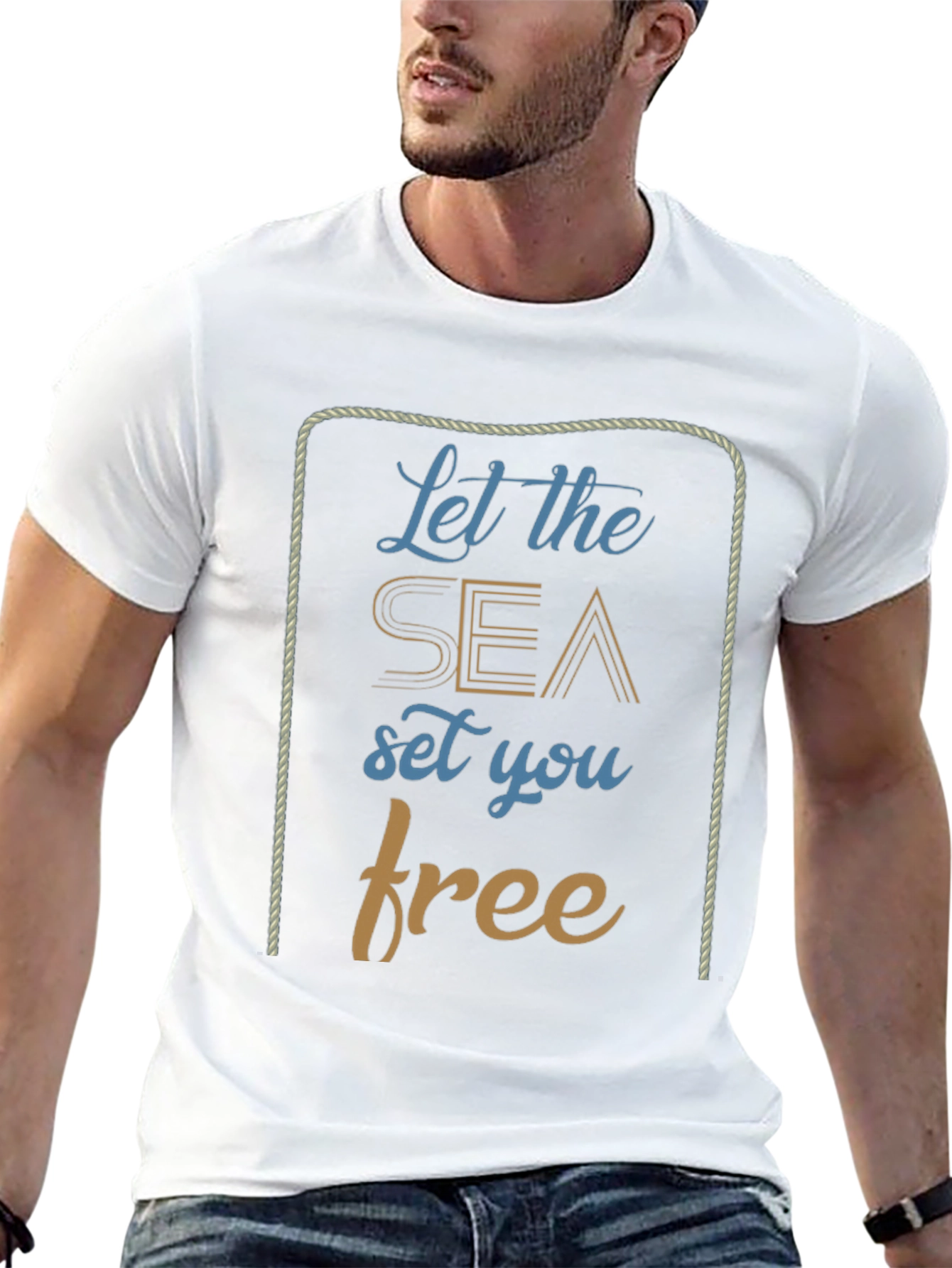 Nautical Let the Sea Set You Free Graphic T-Shirt