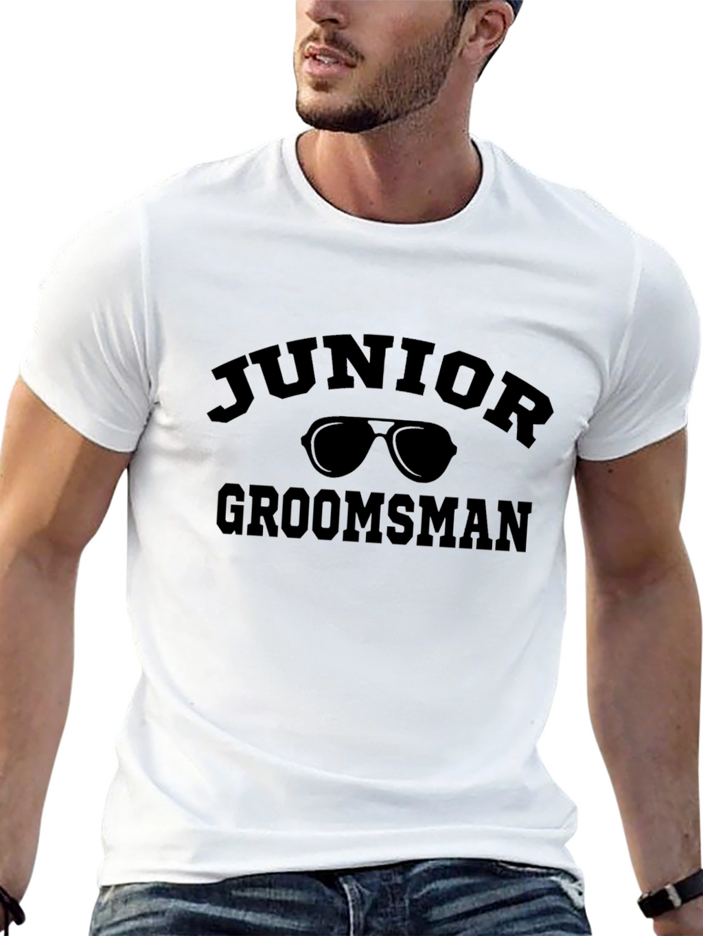 Junior Groomsman Black T-Shirt - Wedding Party Tee