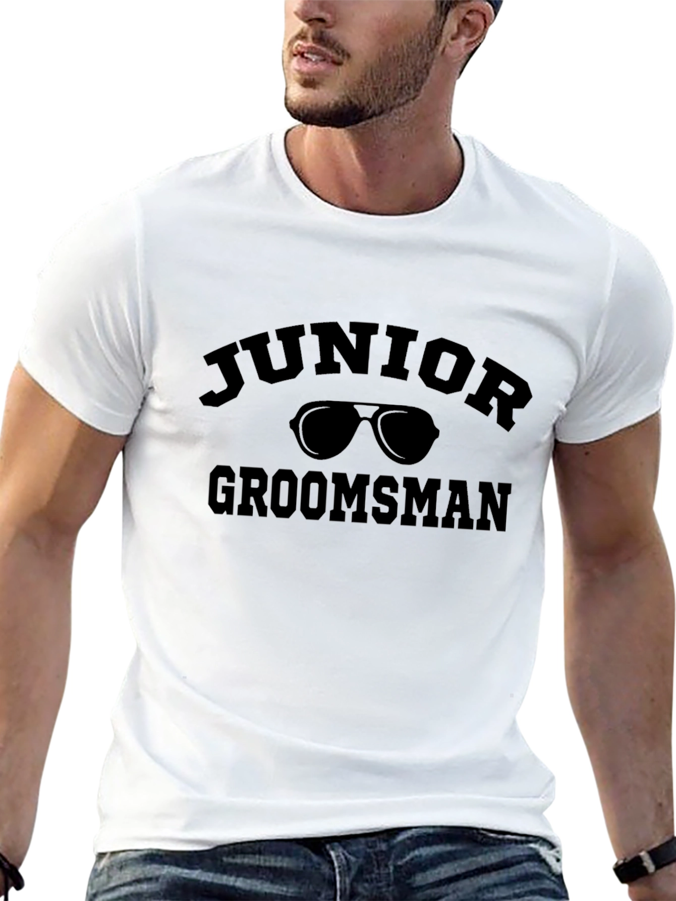 Junior Groomsman Black T-Shirt - Wedding Party Tee