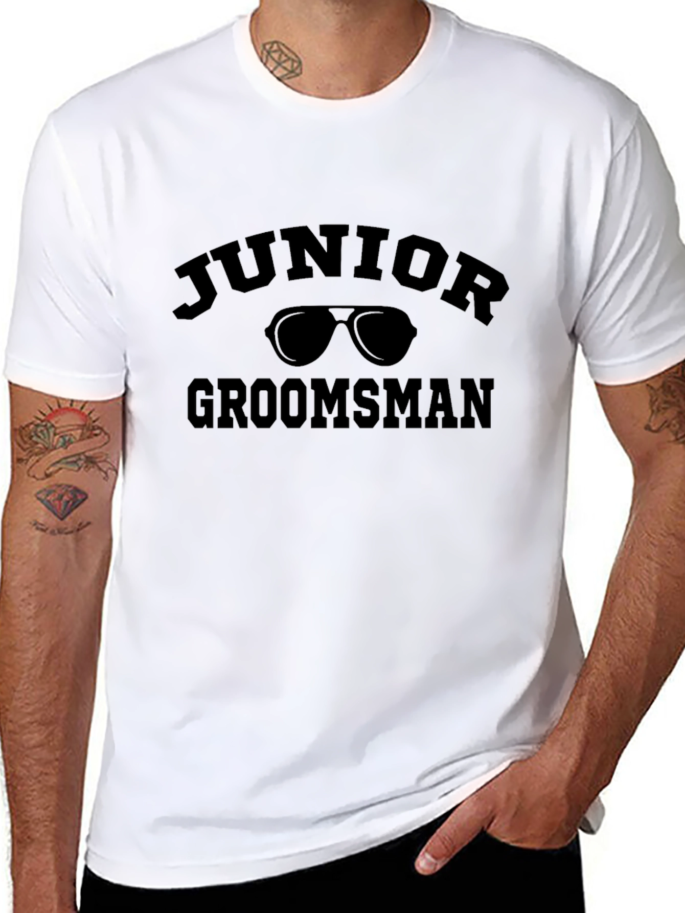 Junior Groomsman Black T-Shirt - Wedding Party Tee