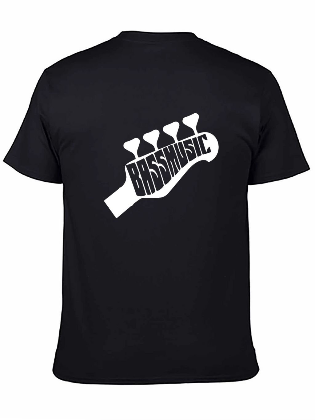 Bass Music Guitar Headstock T-Shirt - Black