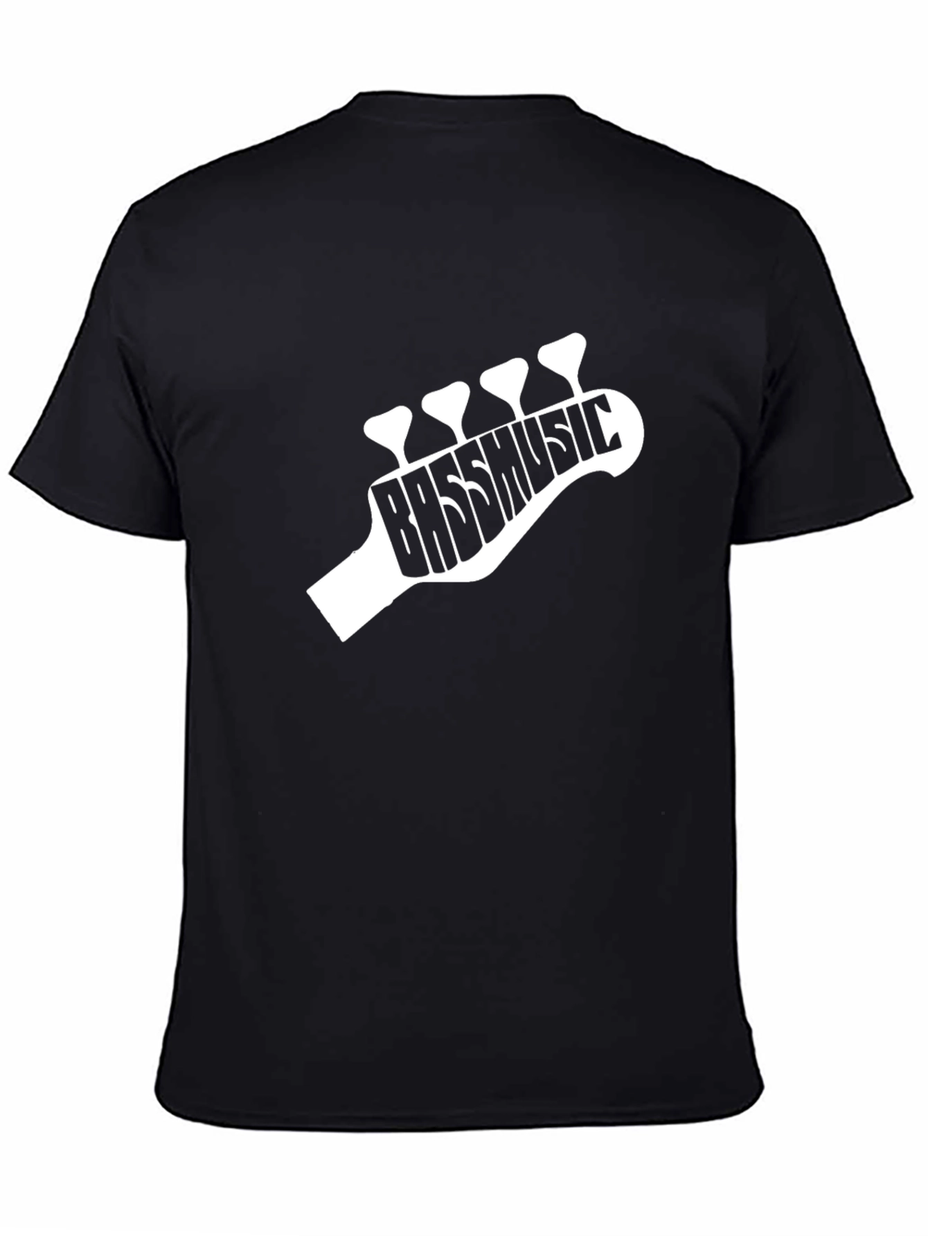 Bass Music Guitar Headstock T-Shirt - Black
