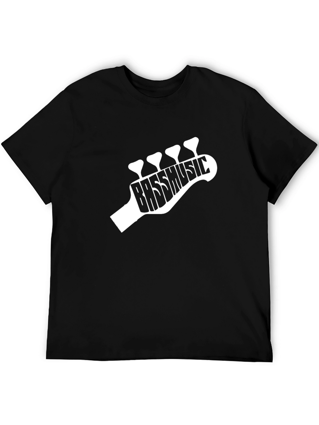 Bass Music Guitar Headstock T-Shirt - Black