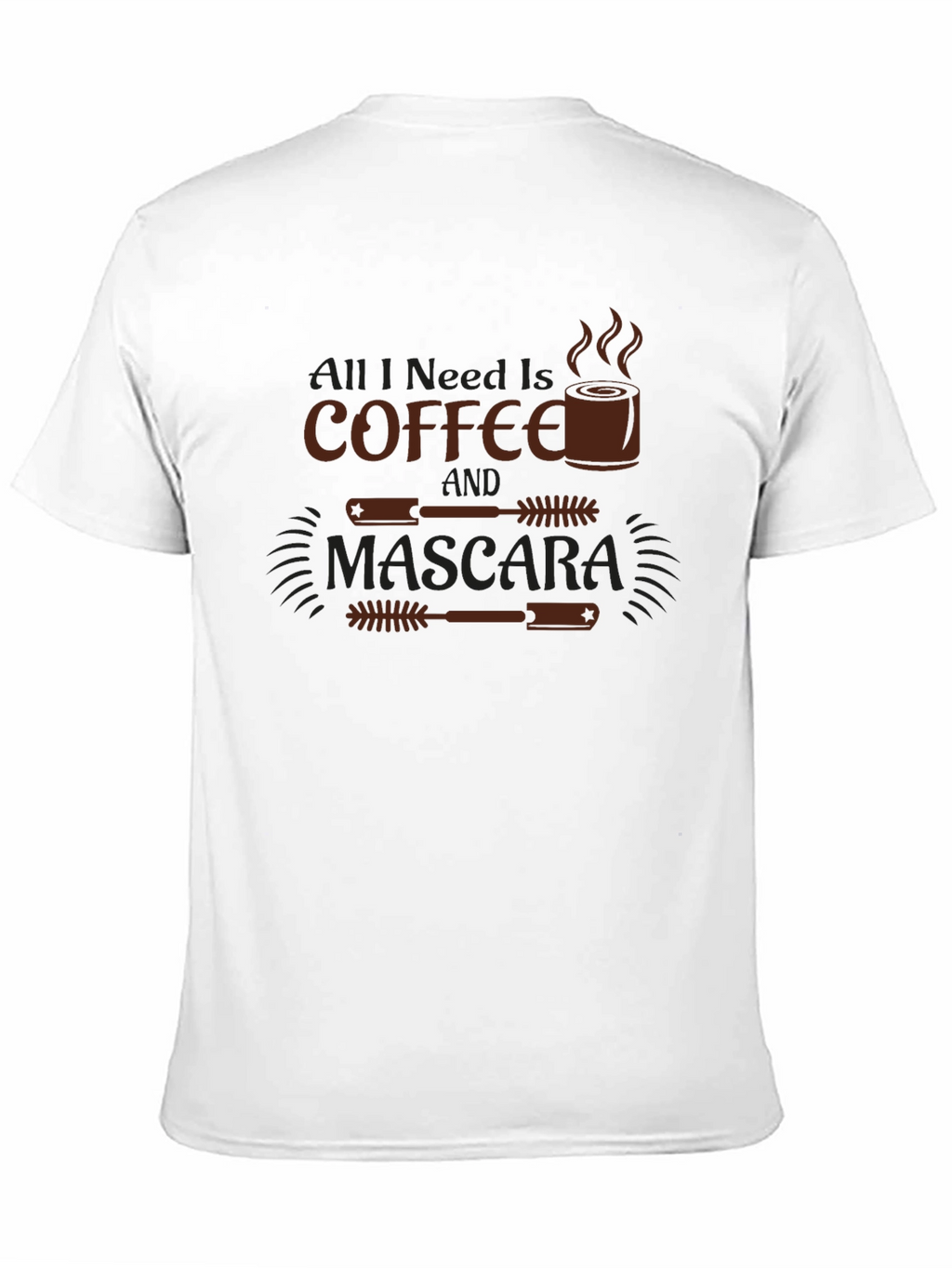 Coffee & Mascara Graphic Tee - Black Casual T-Shirt