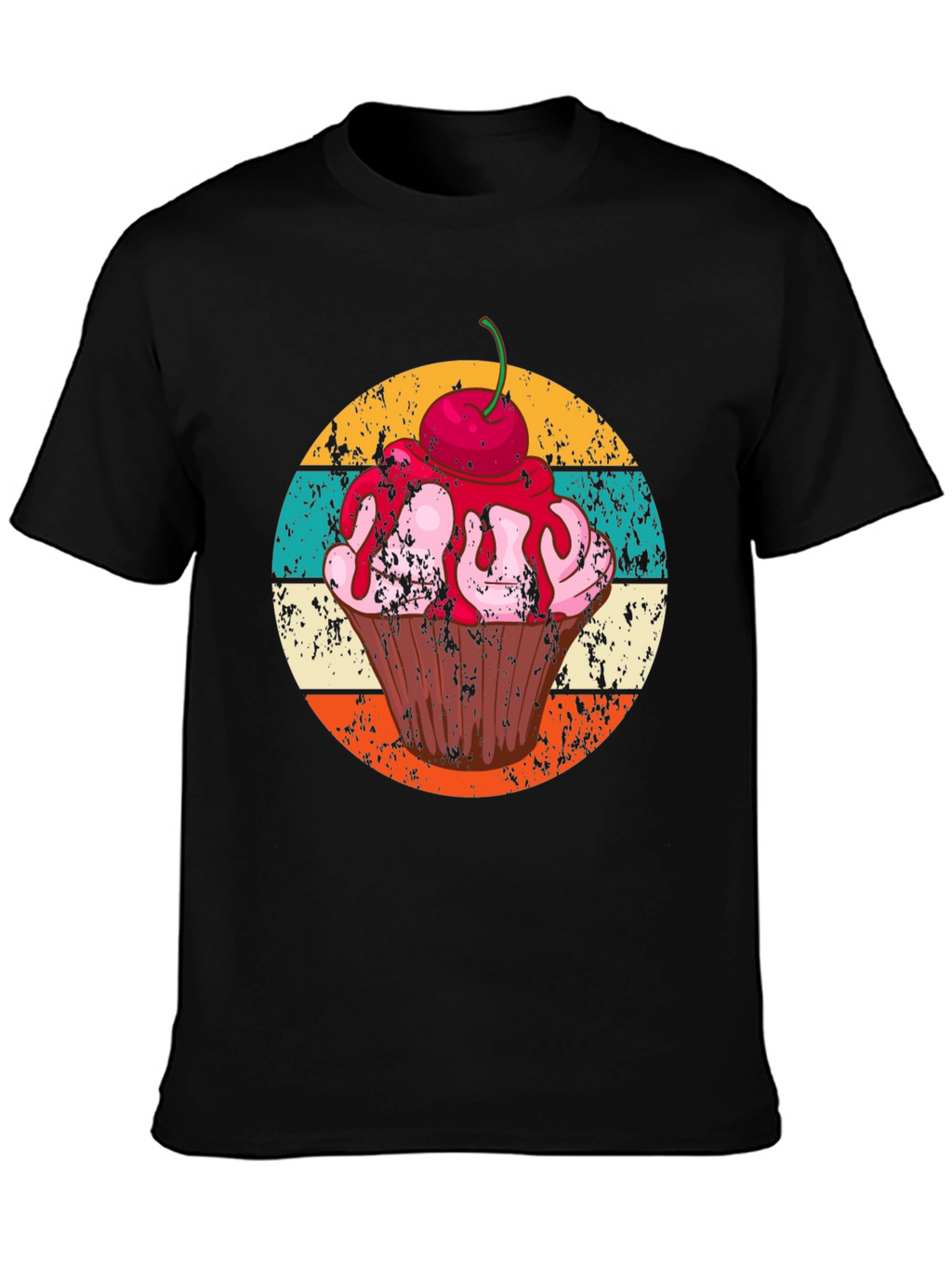 Retro Cupcake Graphic T-Shirt