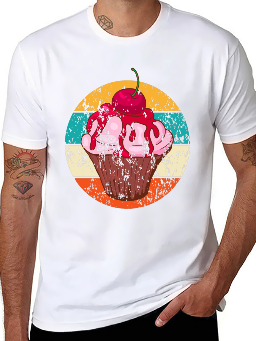 Retro Cupcake Graphic T-Shirt