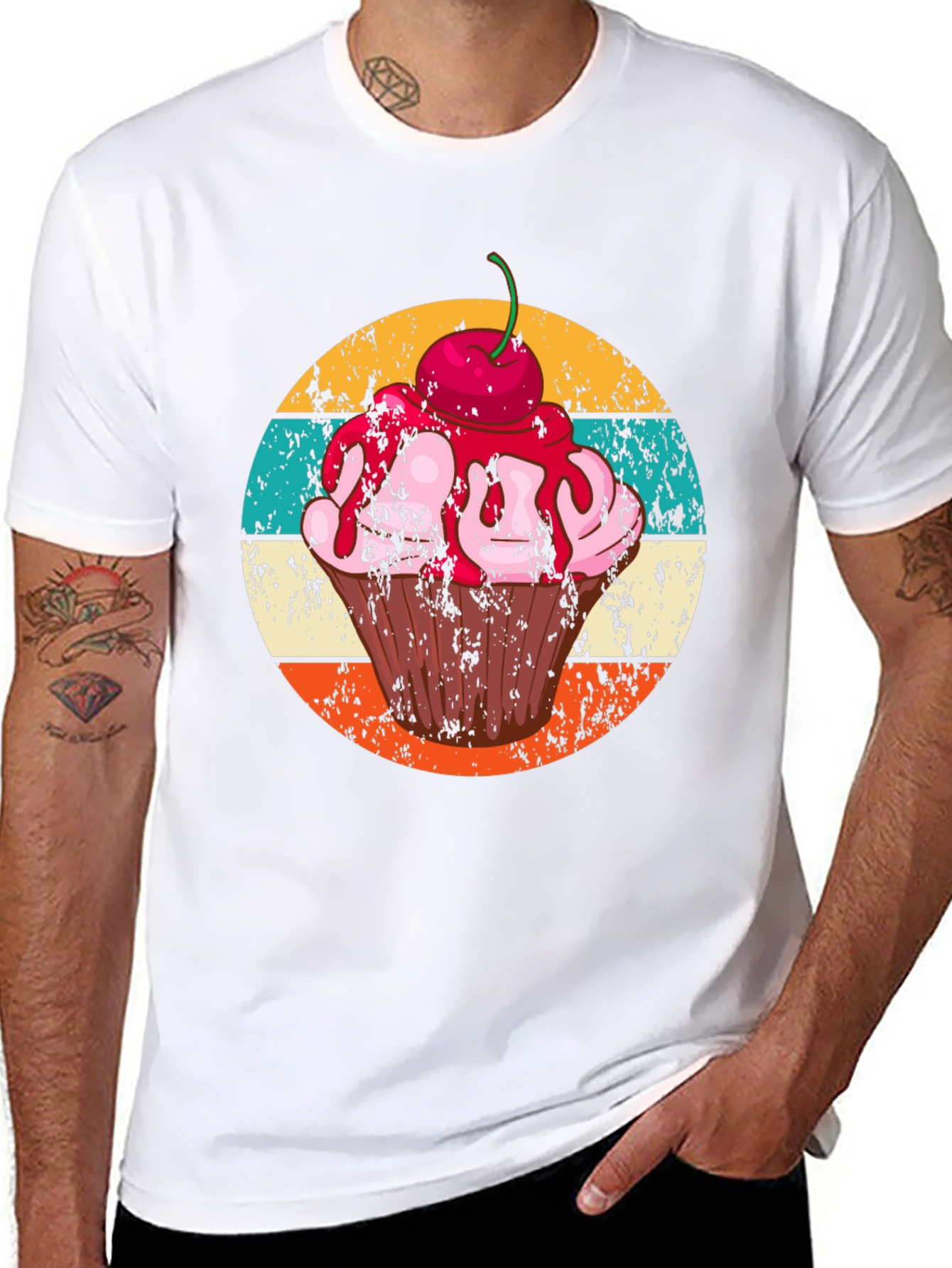 Retro Cupcake Graphic T-Shirt