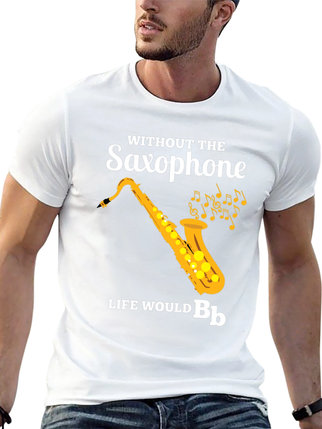 Saxophone Music Lover T-Shirt - Life Would Be Bb