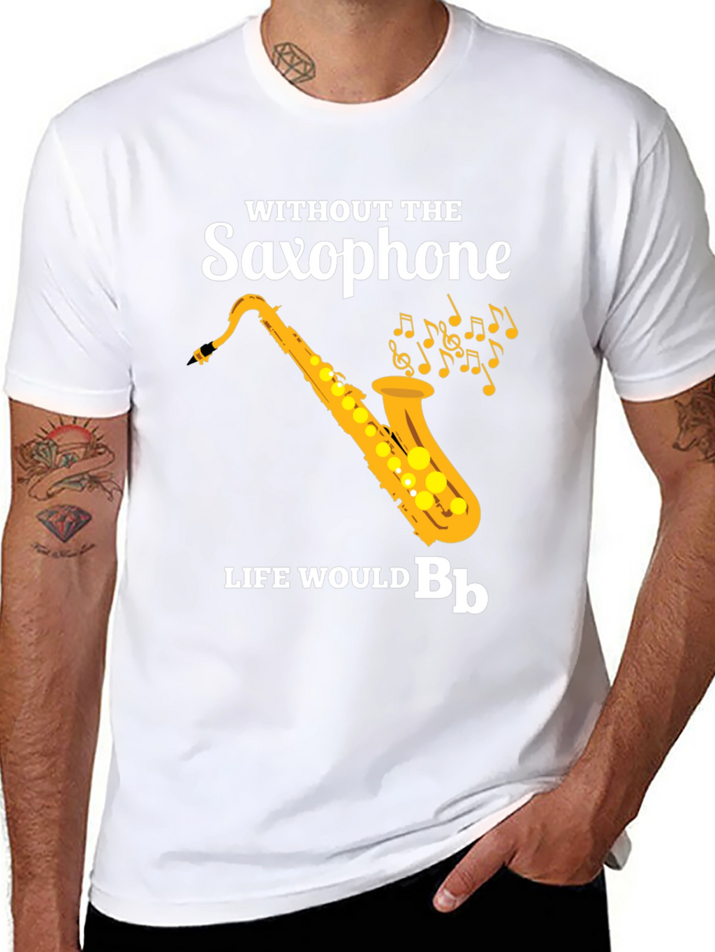 Saxophone Music Lover T-Shirt - Life Would Be Bb