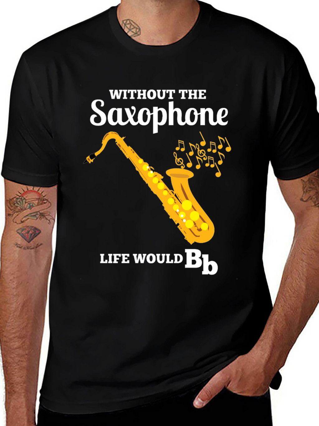 Saxophone Music Lover T-Shirt - Life Would Be Bb