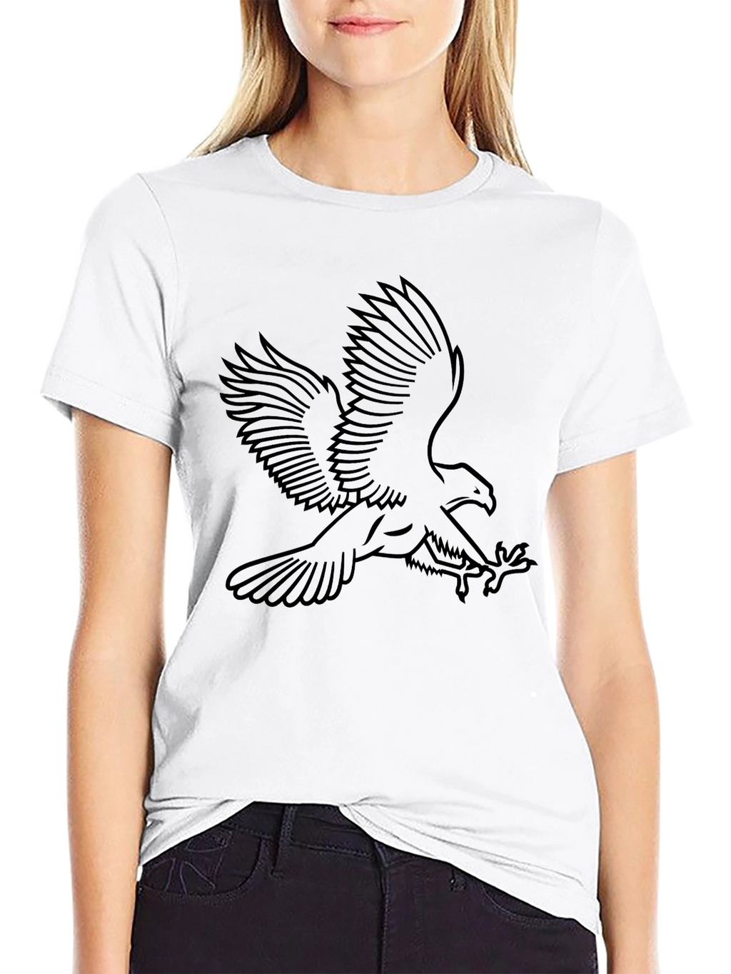 Black Eagle Outline Graphic Tee
