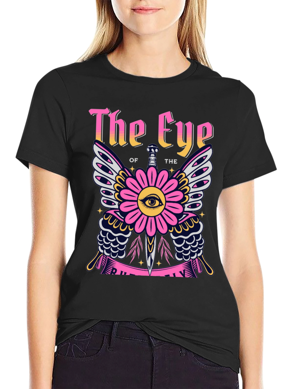 The Eye Graphic Print Black T-Shirt