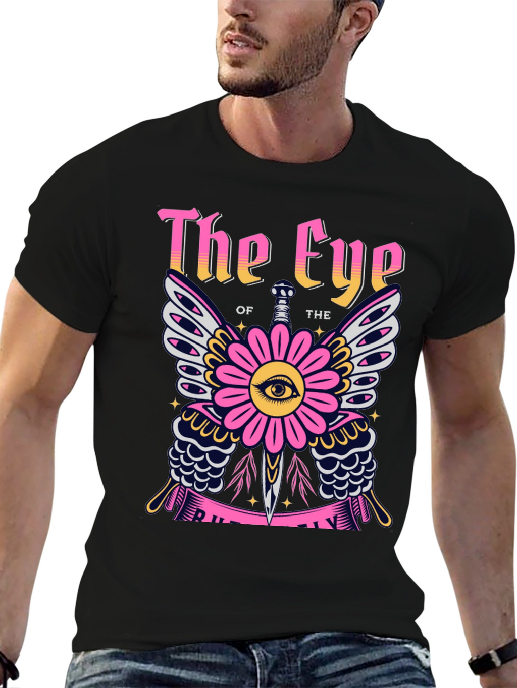 The Eye Graphic Print Black T-Shirt