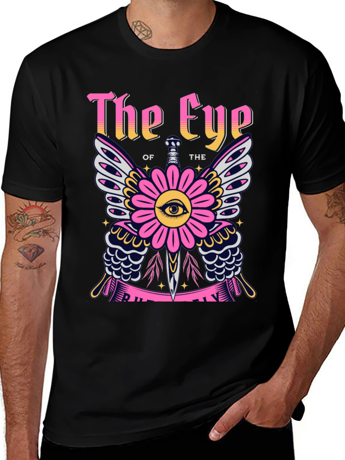 The Eye Graphic Print Black T-Shirt