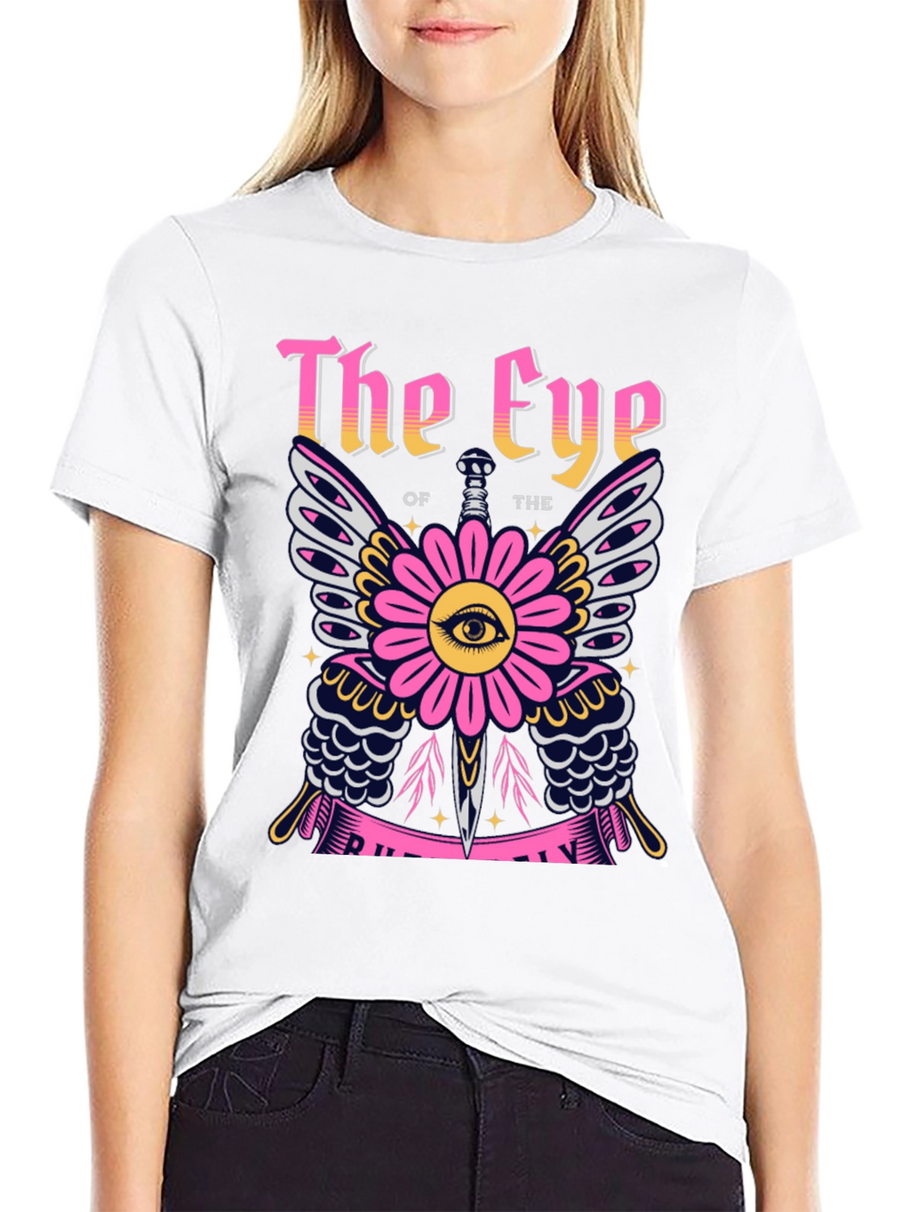 The Eye Graphic Print Black T-Shirt
