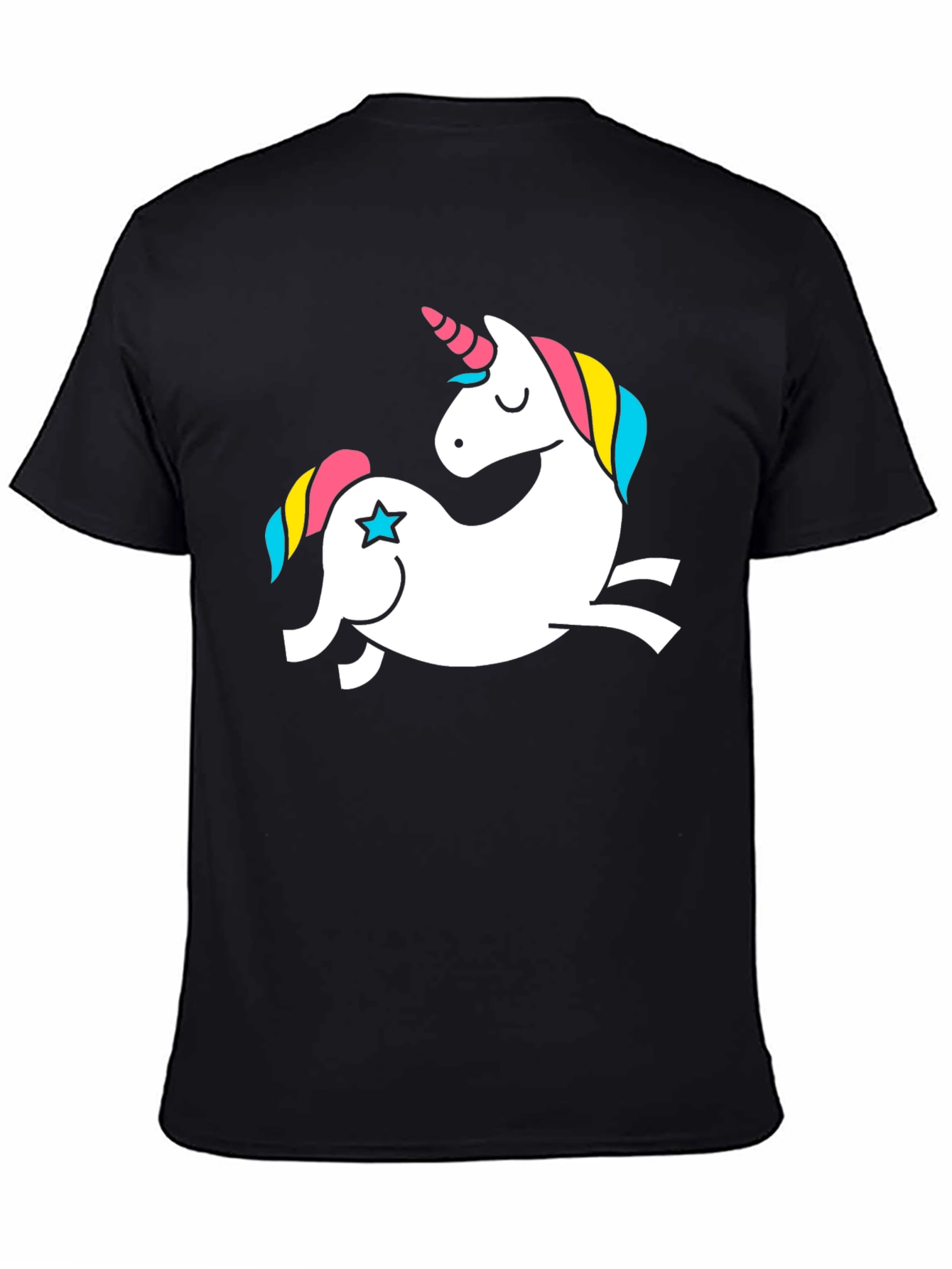 Unicorn Graphic Tee - Black Cotton T-Shirt