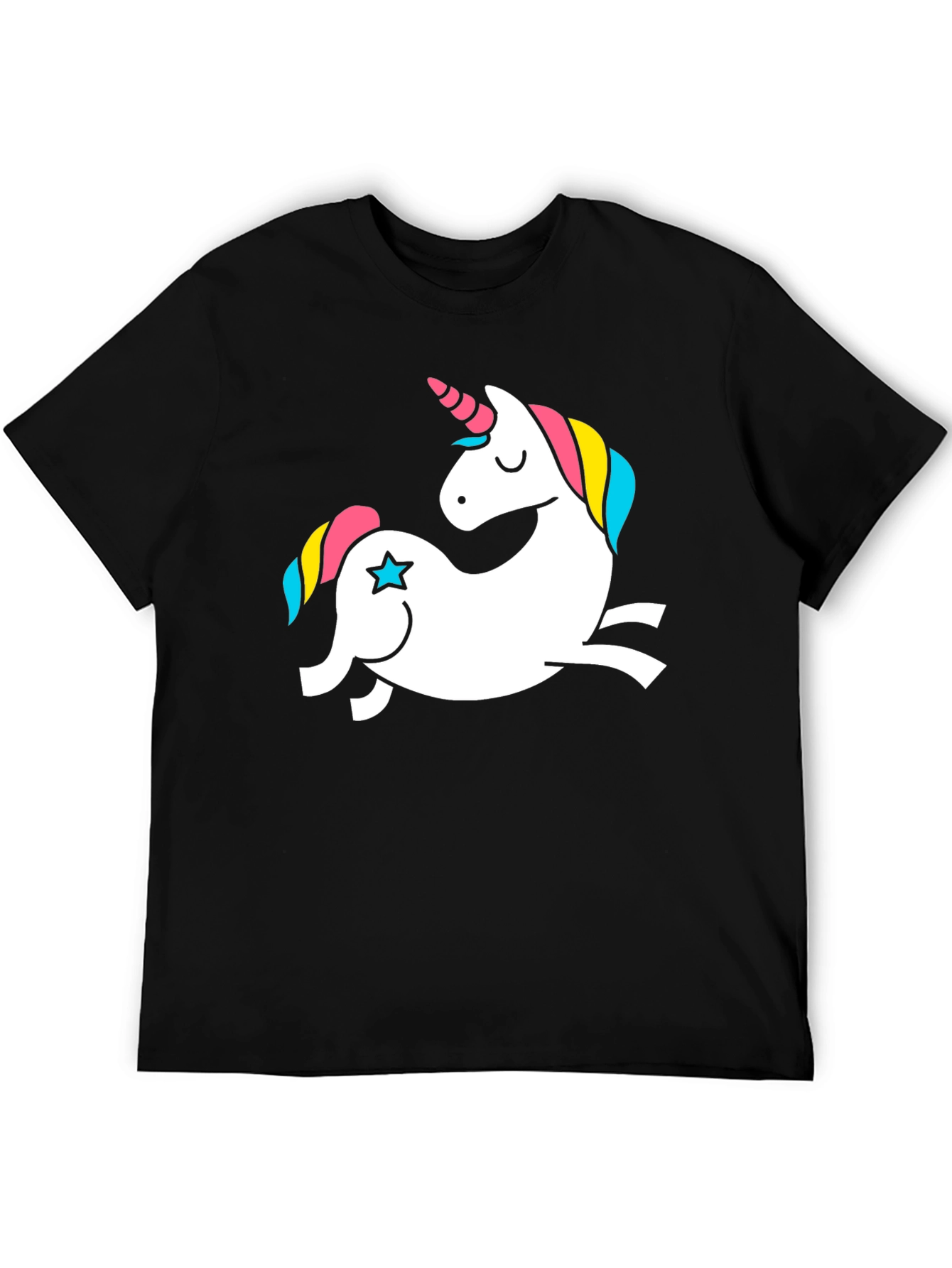 Unicorn Graphic Tee - Black Cotton T-Shirt