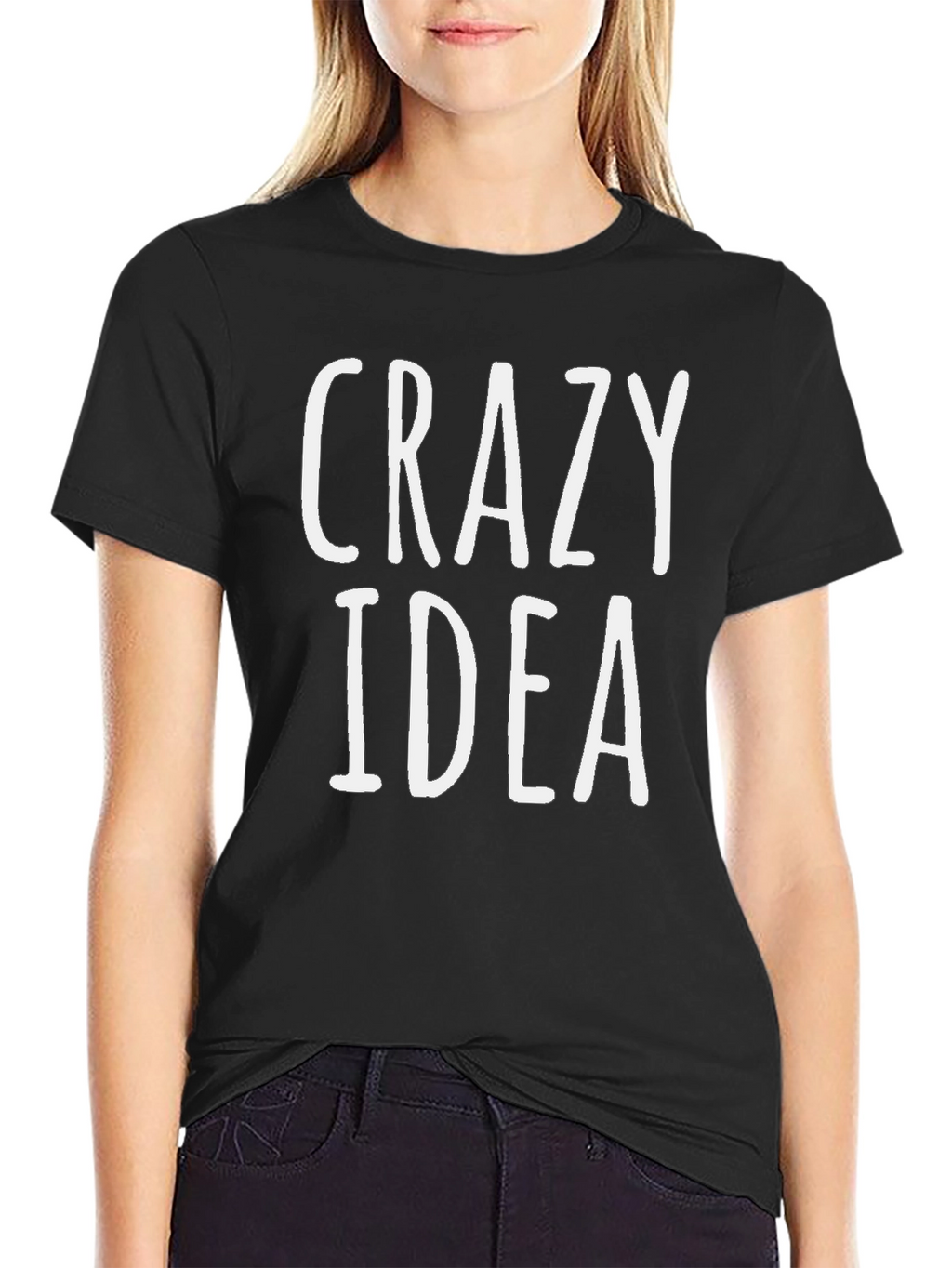 Crazy Idea Black Graphic T-Shirt