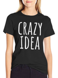Crazy Idea Black Graphic T-Shirt