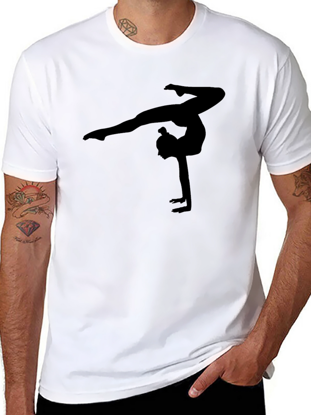 Gymnast Silhouette Black T-Shirt