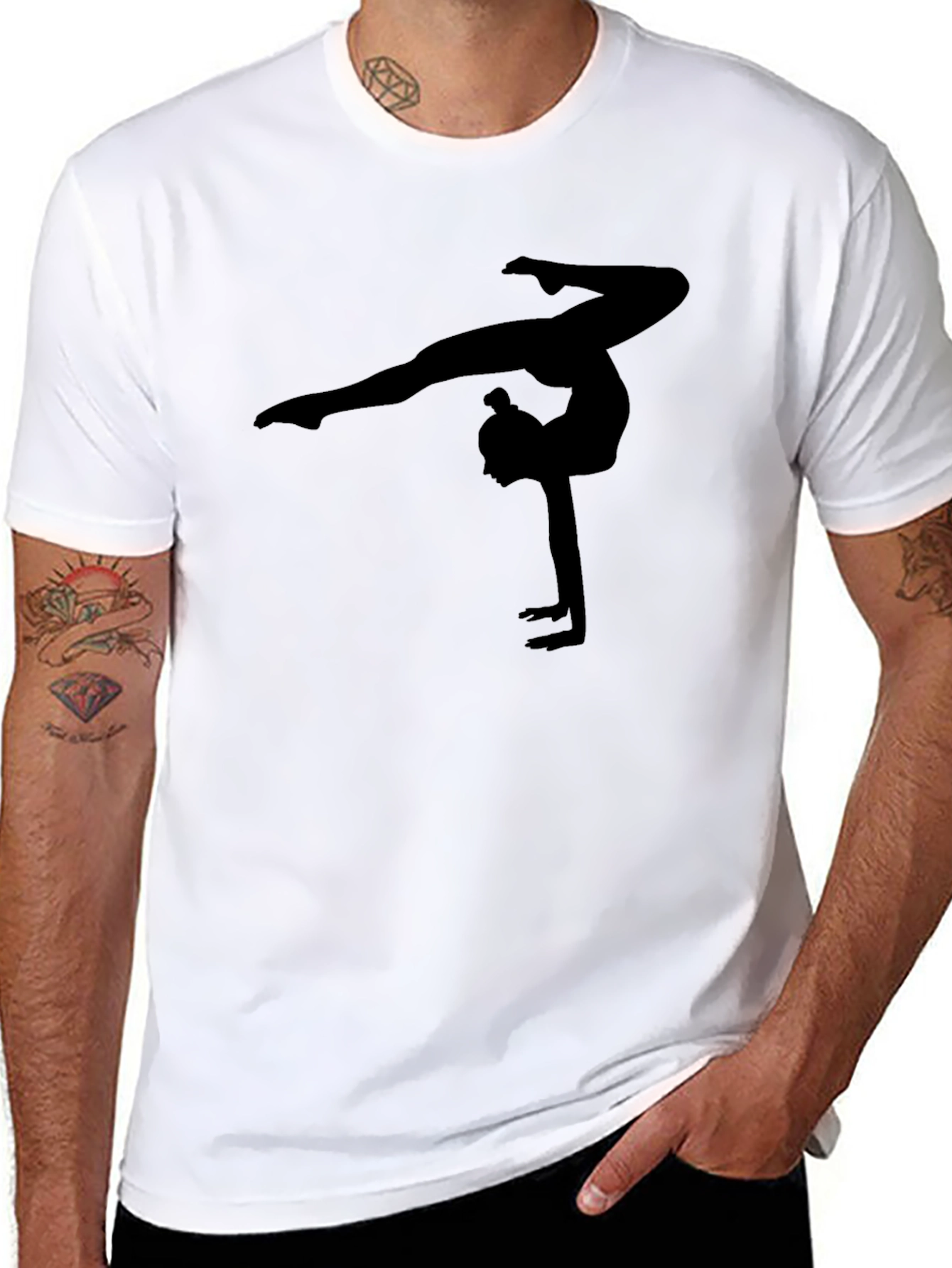 Gymnast Silhouette Black T-Shirt