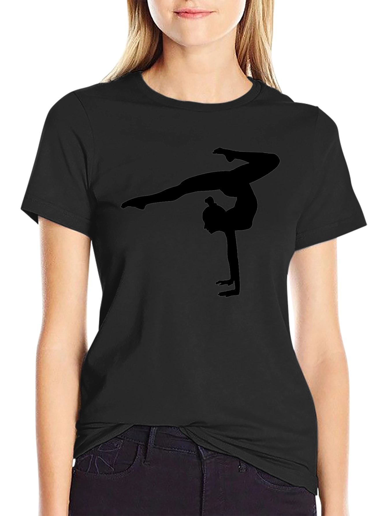 Gymnast Silhouette Black T-Shirt
