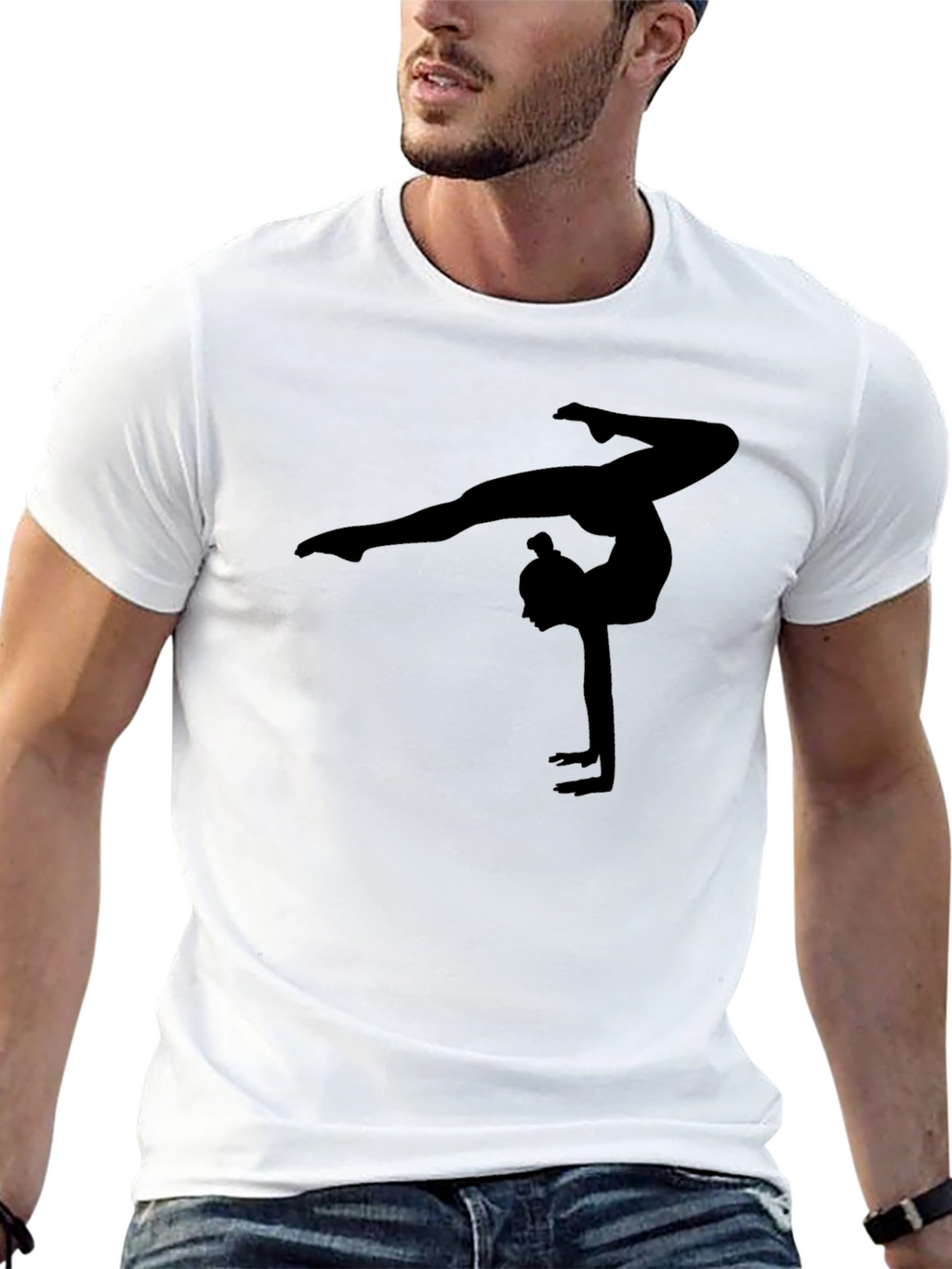 Gymnast Silhouette Black T-Shirt