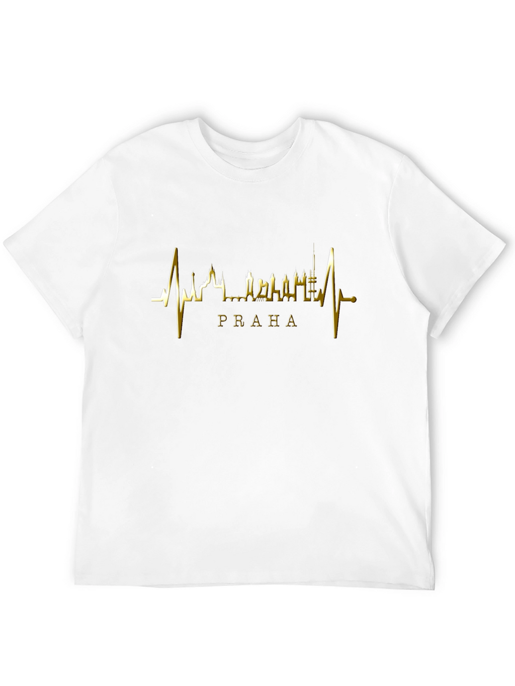 Prague Skyline Heartbeat Graphic T-Shirt