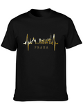 Prague Skyline Heartbeat Graphic T-Shirt