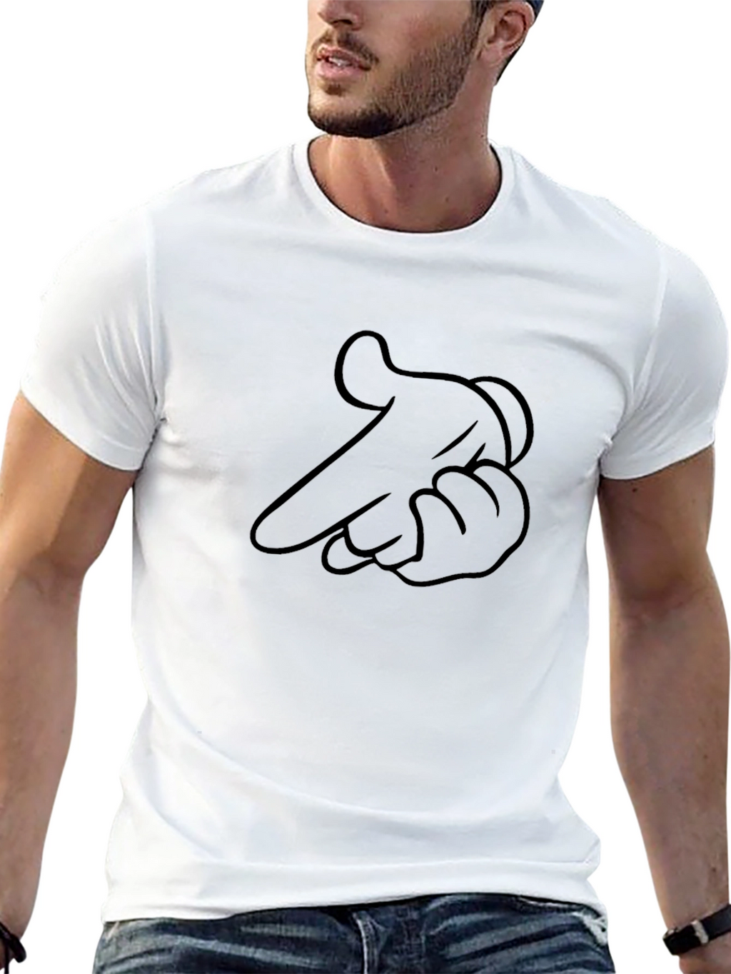 Pointing Finger Graphic Black T-Shirt