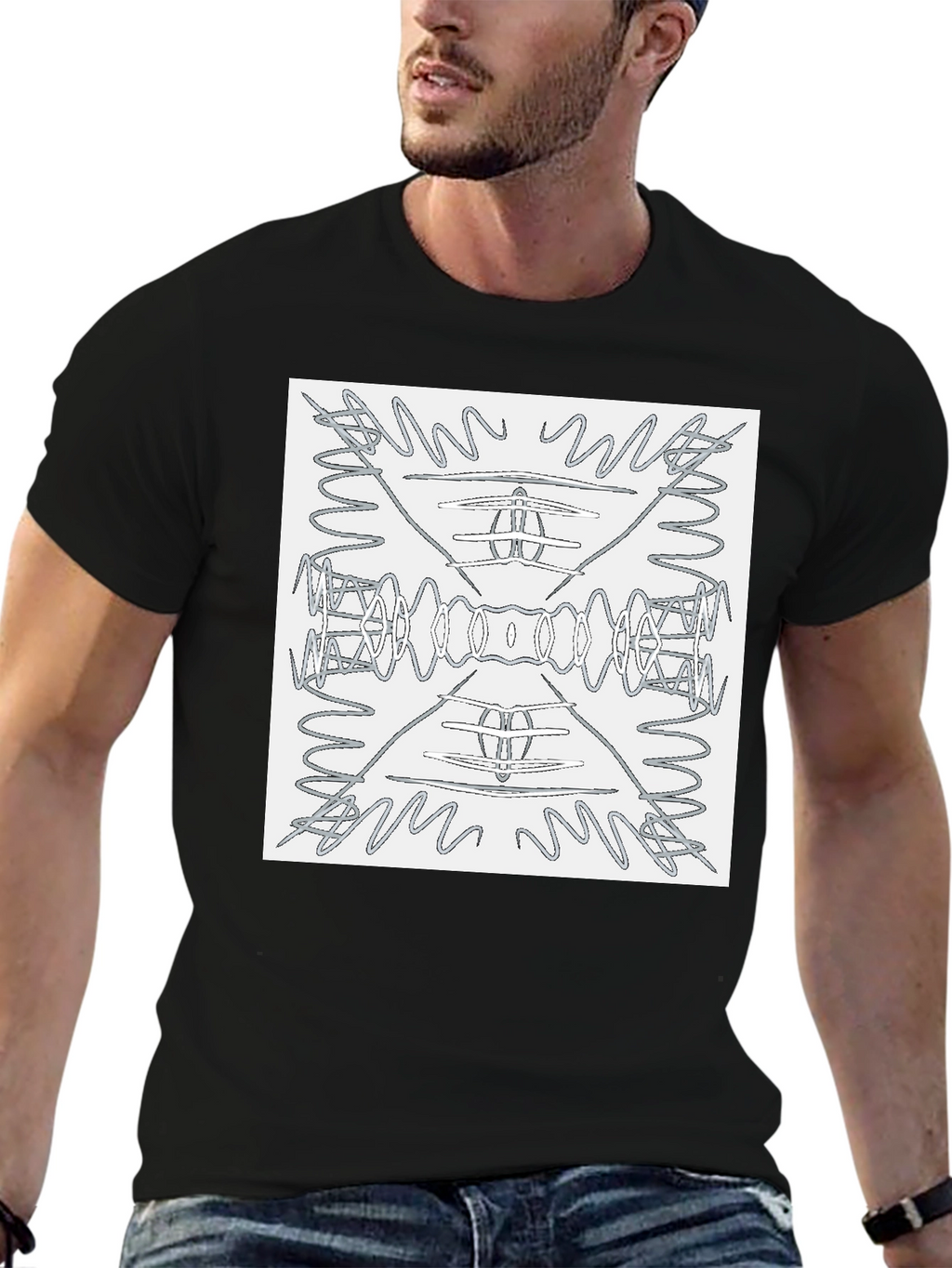 Abstract Pattern Graphic Tee - Modern Art Shirt