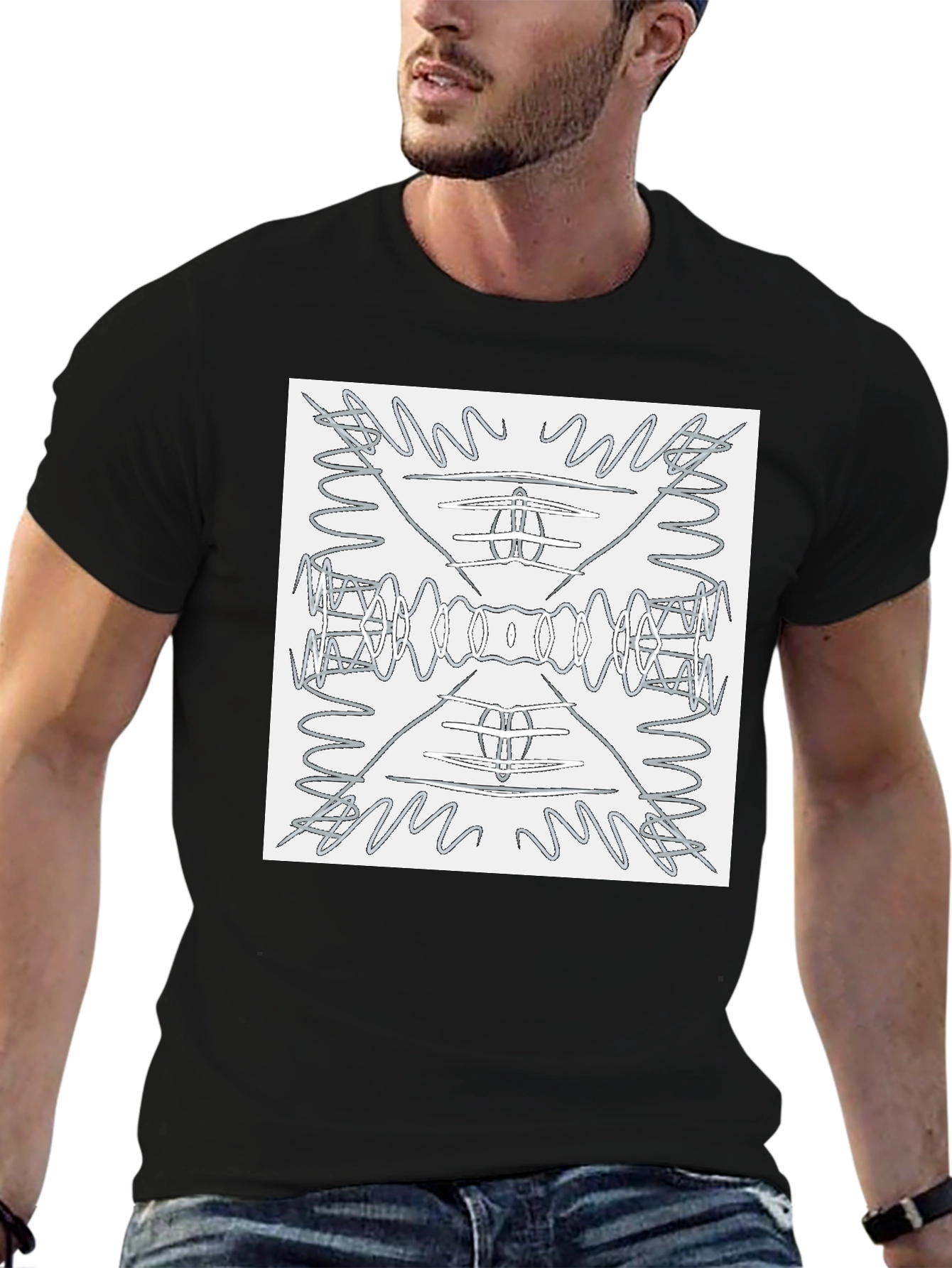 Abstract Pattern Graphic Tee - Modern Art Shirt