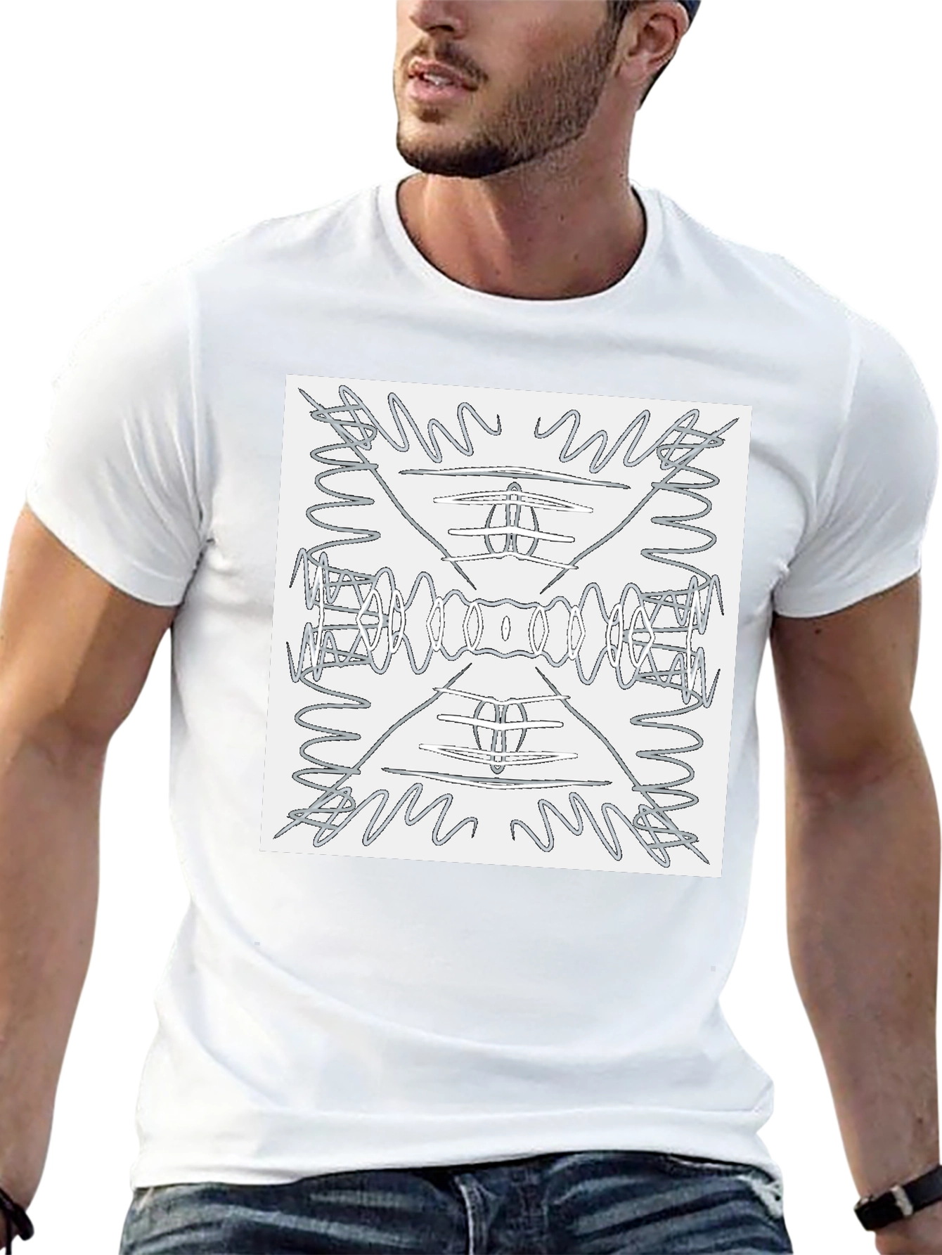 Abstract Pattern Graphic Tee - Modern Art Shirt