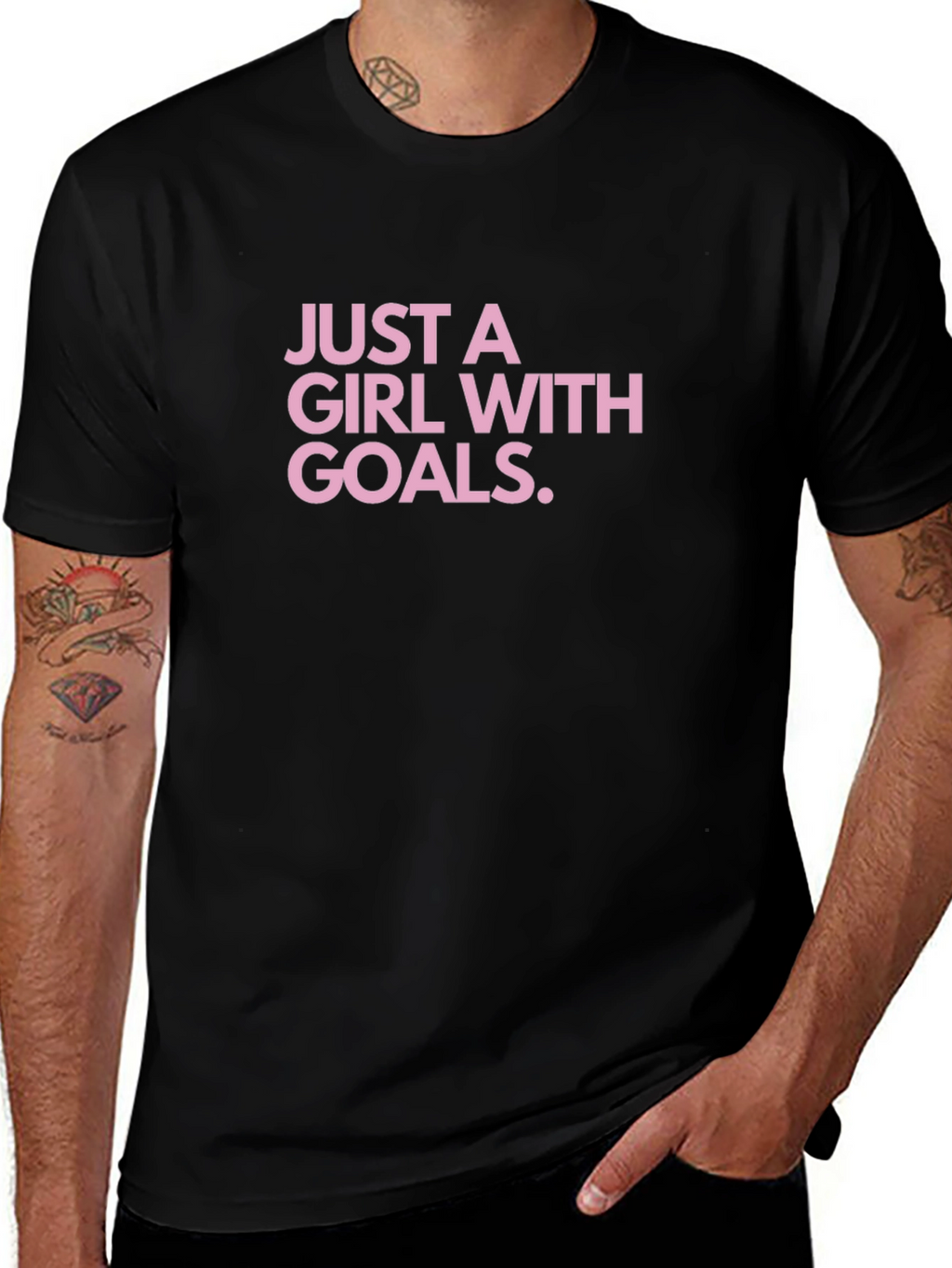 Just A Girl With Goals Black T-Shirt