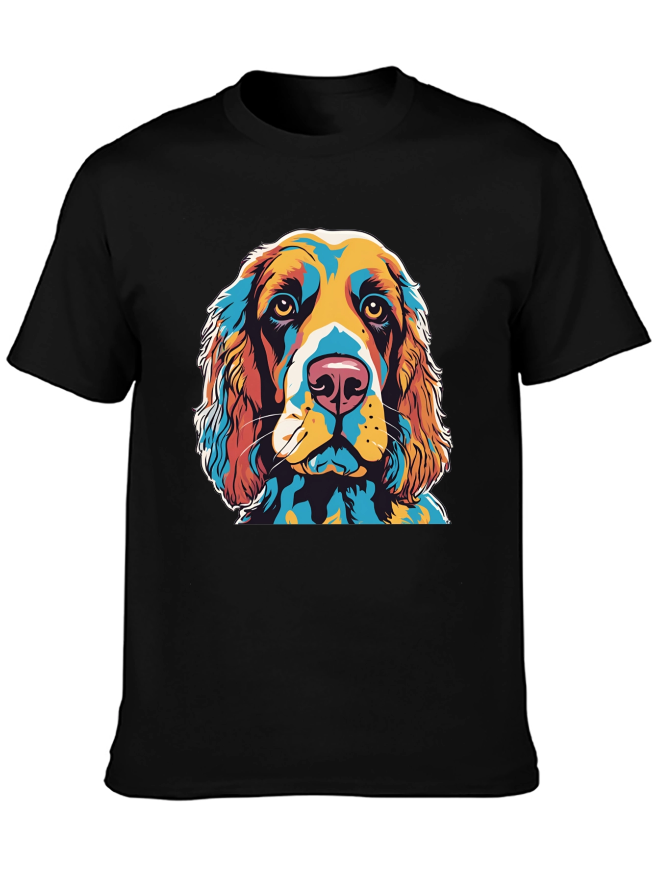 Colorful Dog Portrait Graphic T-Shirt