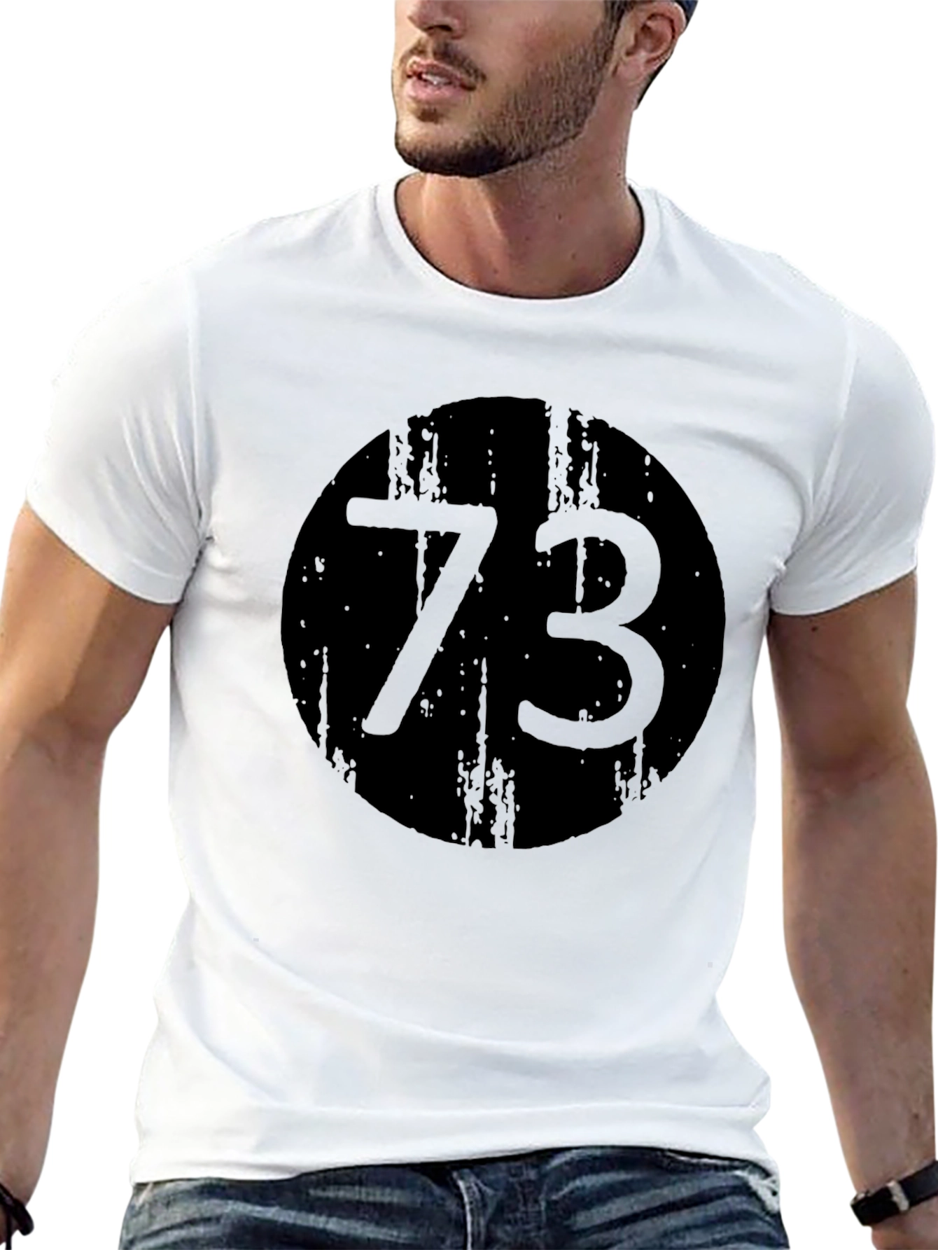 Black 73 Graphic Print Crewneck T-Shirt