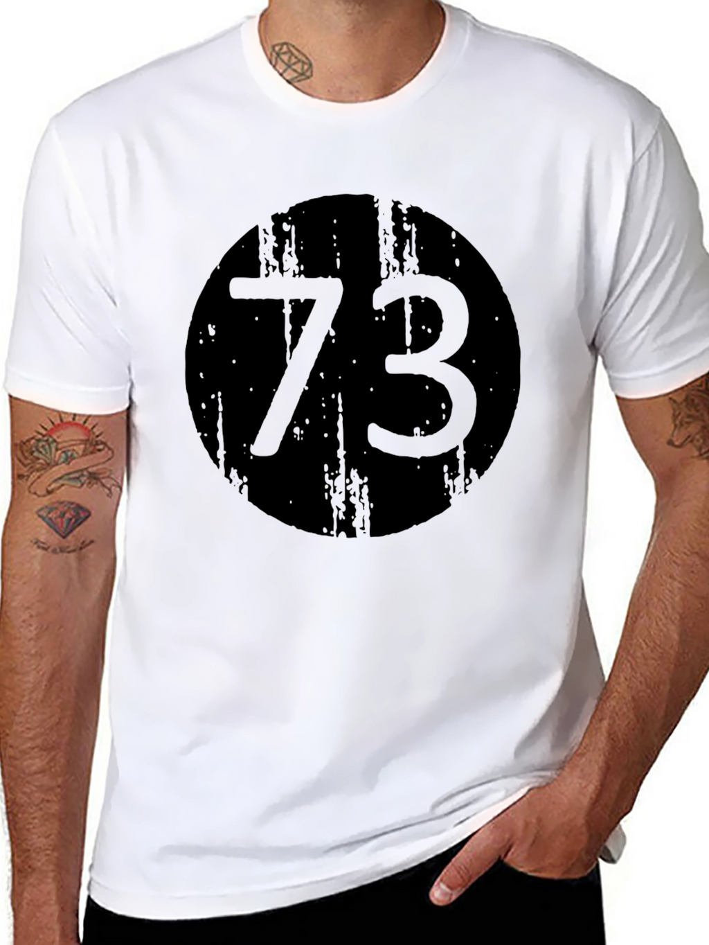 Black 73 Graphic Print Crewneck T-Shirt