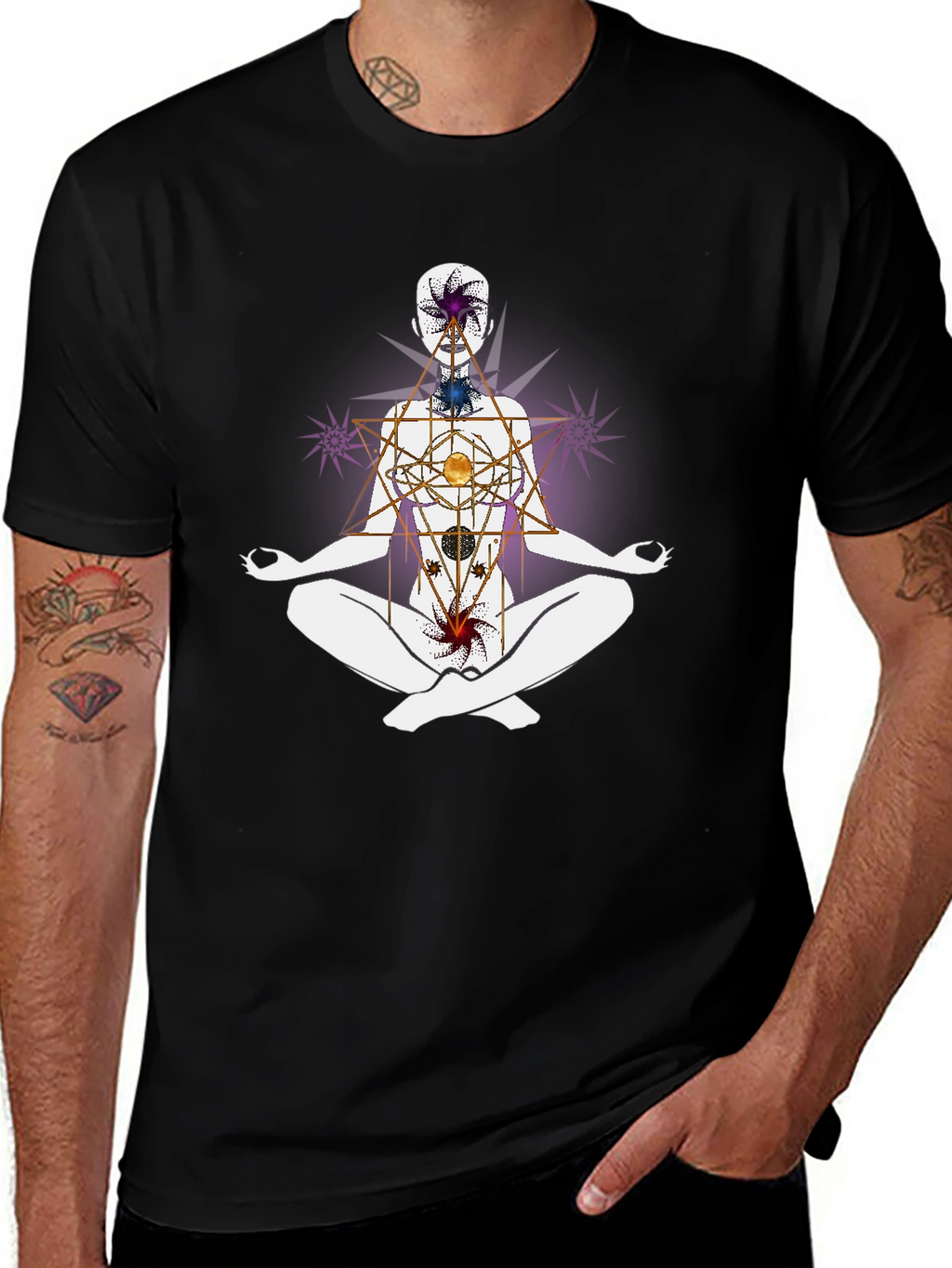 Chakra Alignment T-Shirt - Meditative Spiritual Design