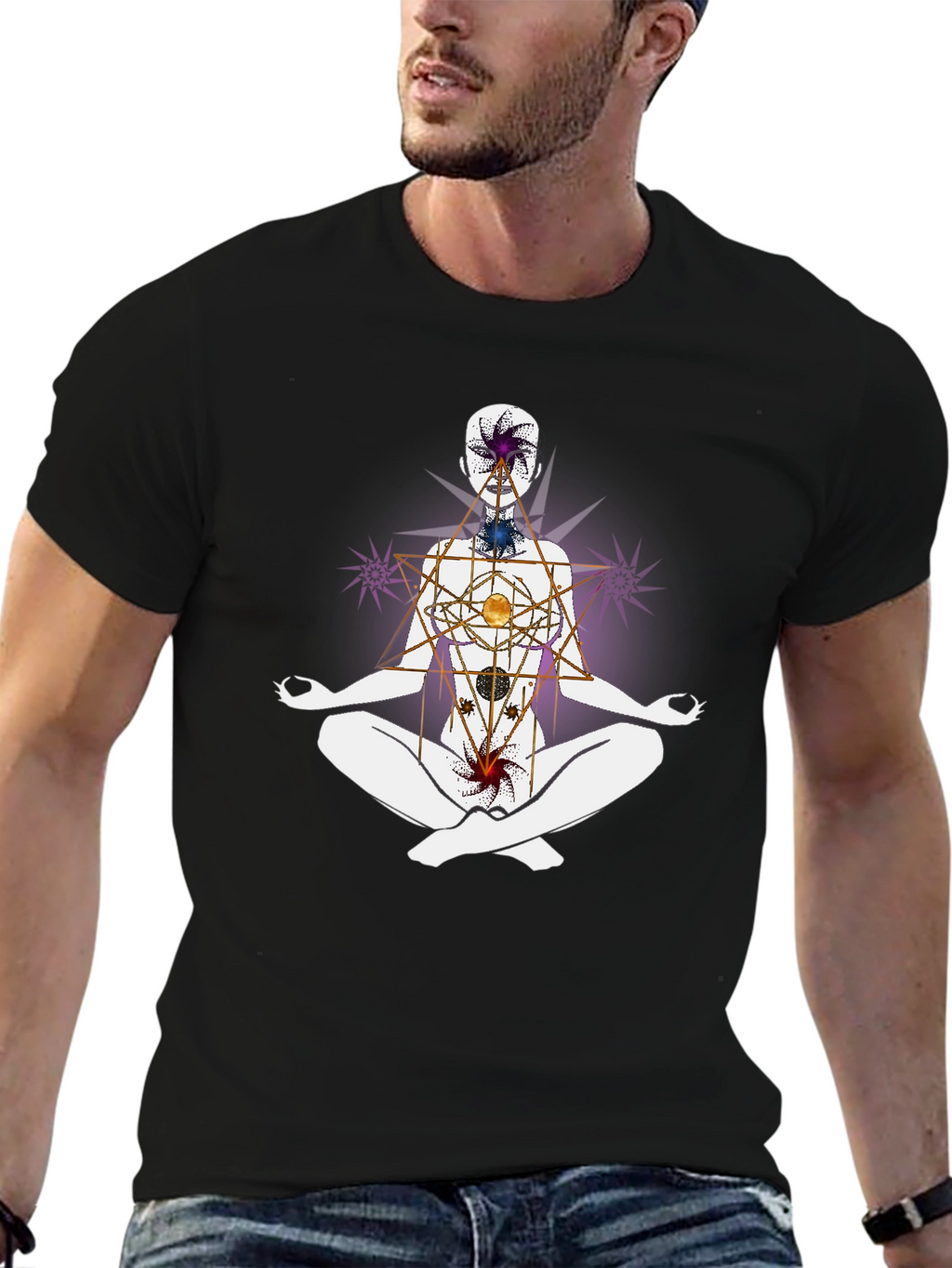 Chakra Alignment T-Shirt - Meditative Spiritual Design
