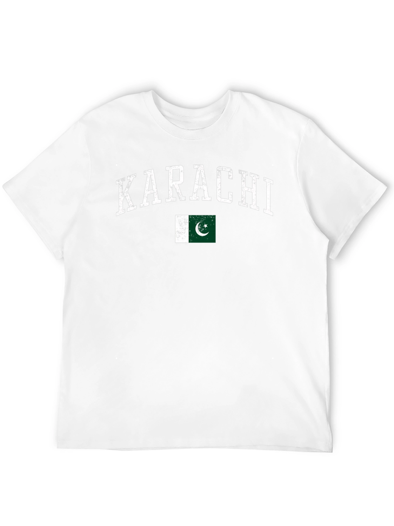 Karachi Pakistan Flag T-Shirt - Distressed Design