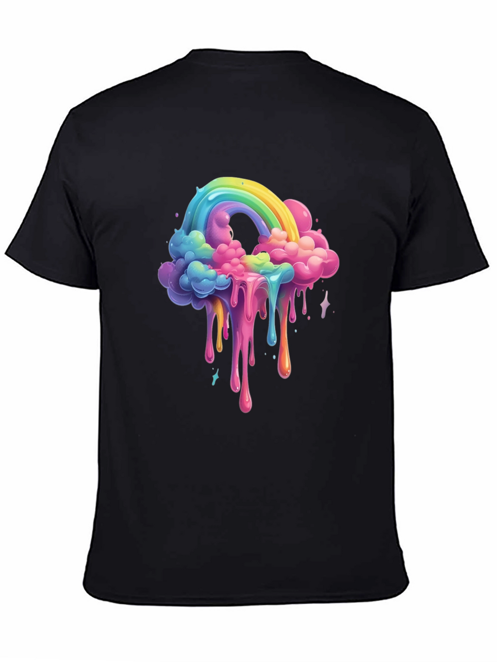 Rainbow Drip Graphic Tee - Unique Cloud Design