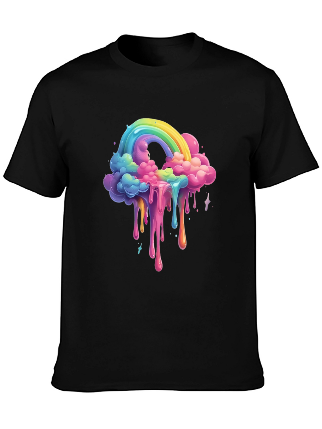 Rainbow Drip Graphic Tee - Unique Cloud Design