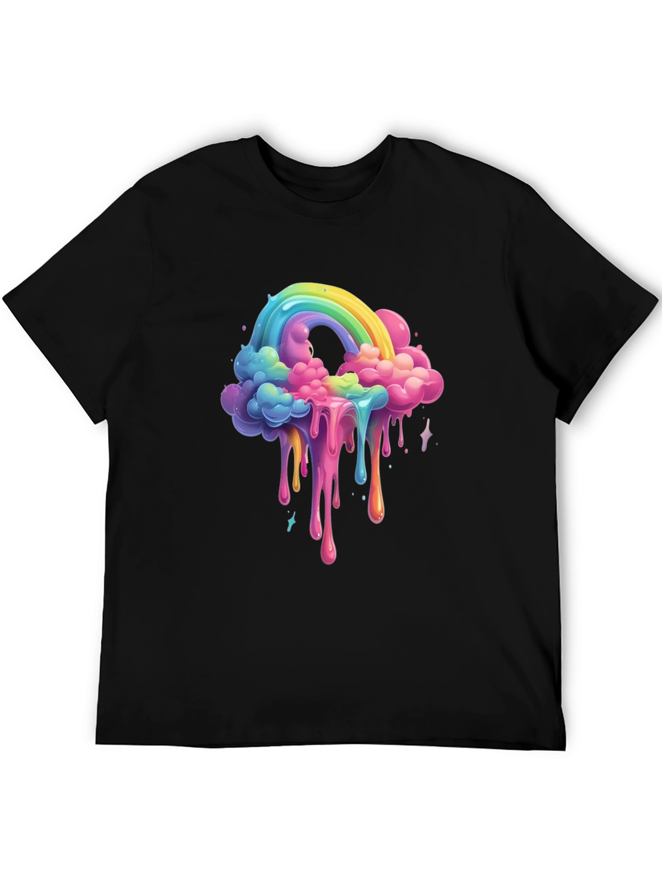 Rainbow Drip Graphic Tee - Unique Cloud Design