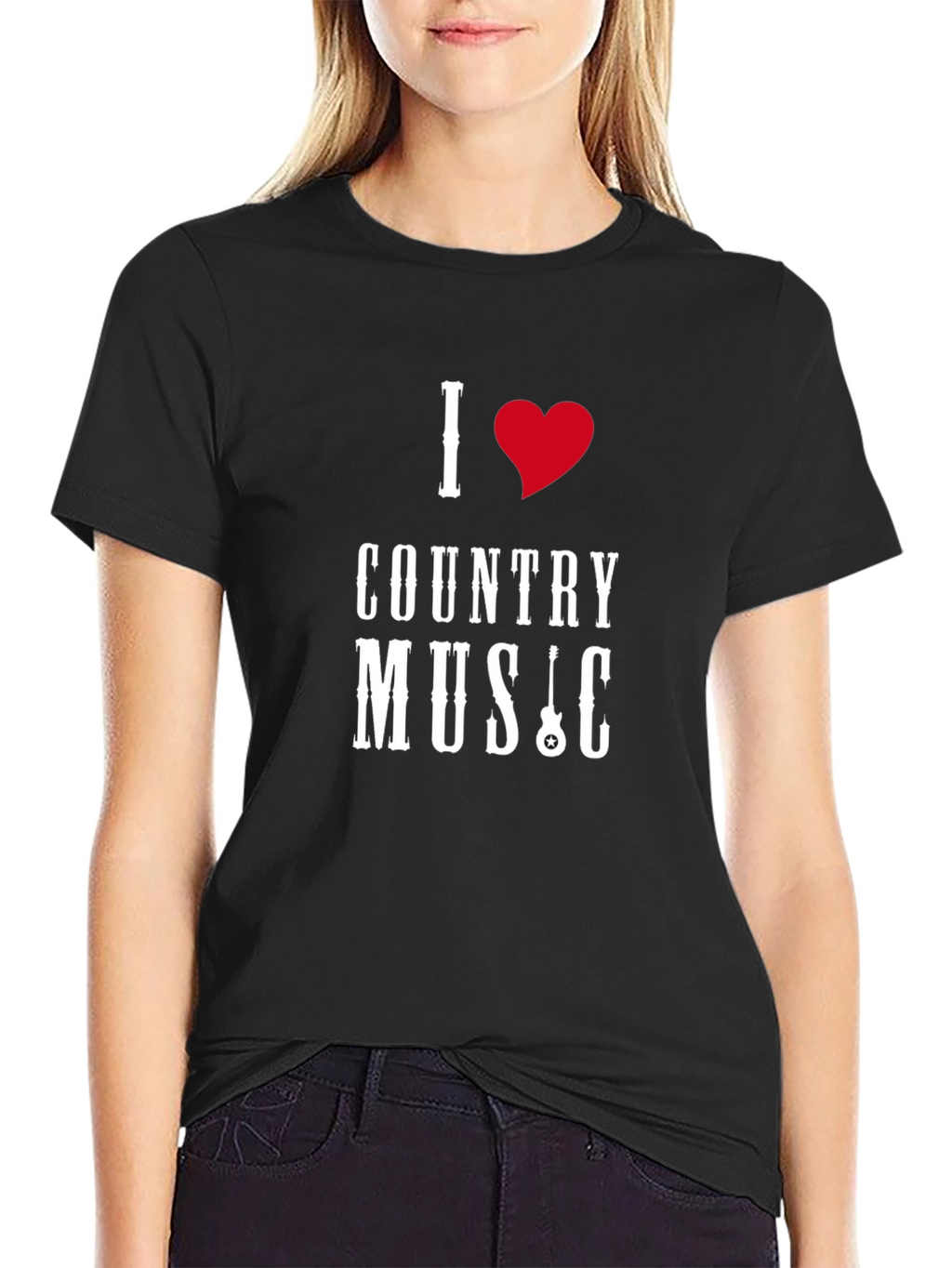 I Heart Country Music Black T-Shirt