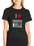 I Heart Country Music Black T-Shirt
