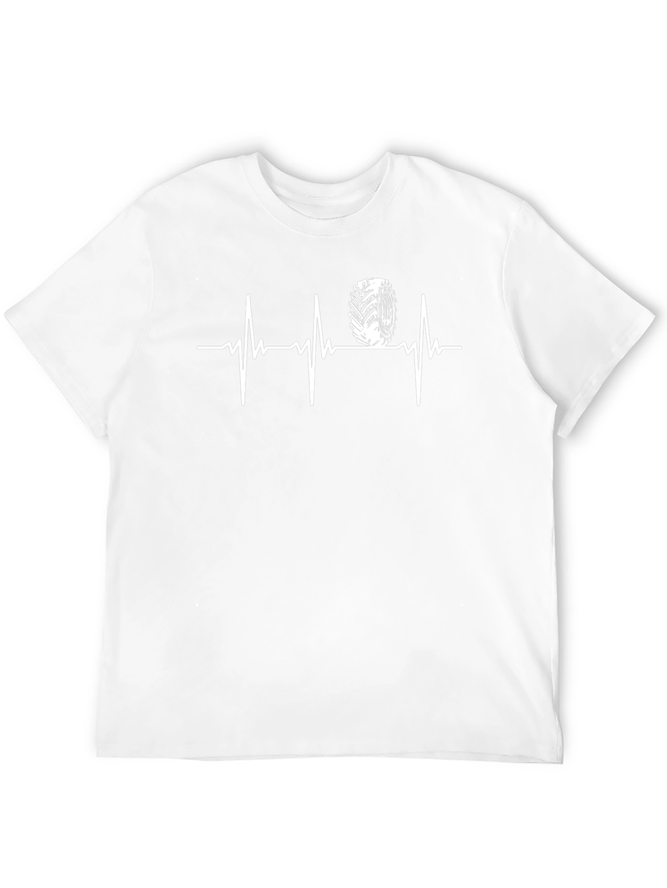Tractor Tire Heartbeat T-Shirt - Black
