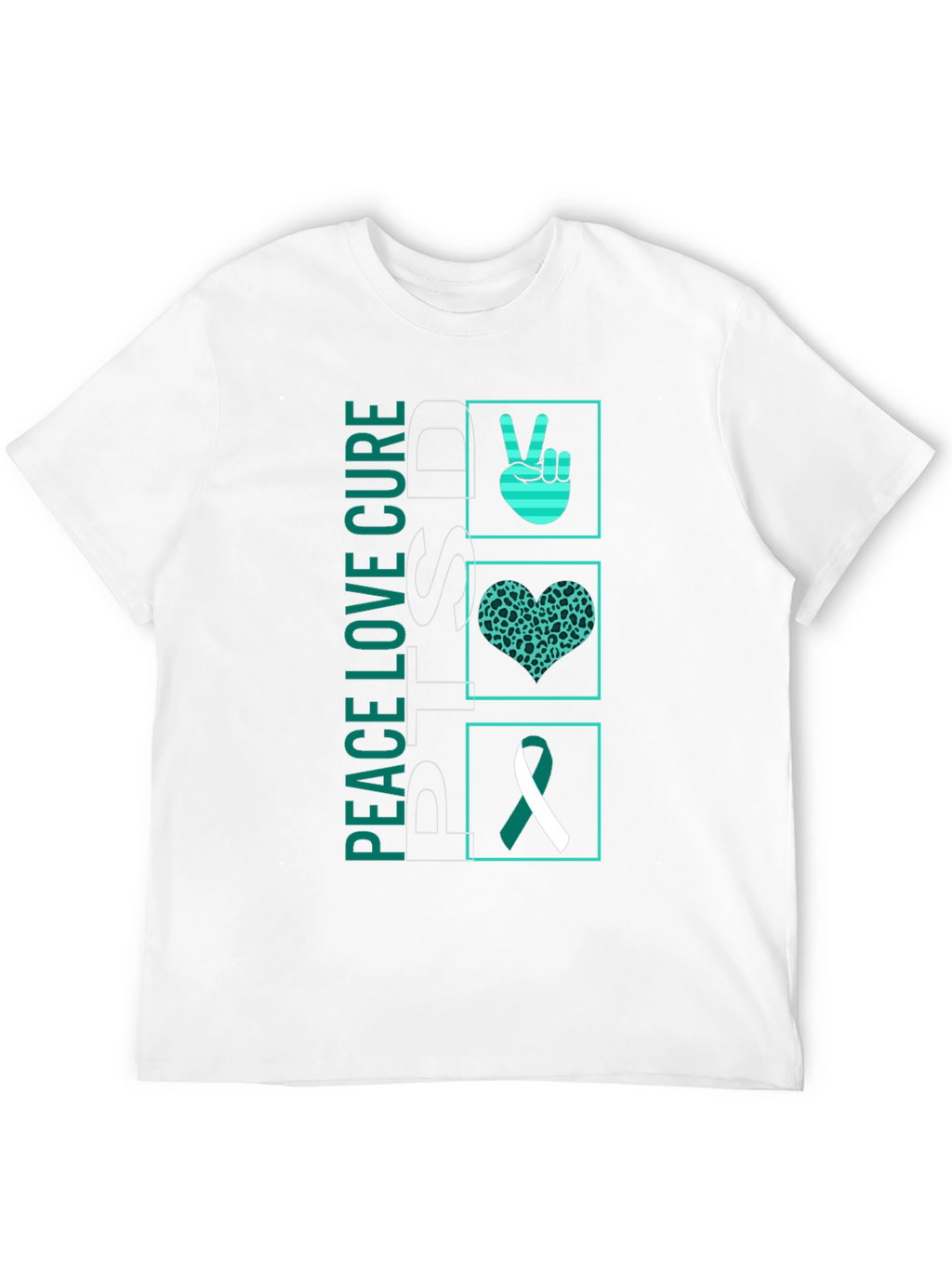 Peace Love Cure PTSD Awareness T-Shirt
